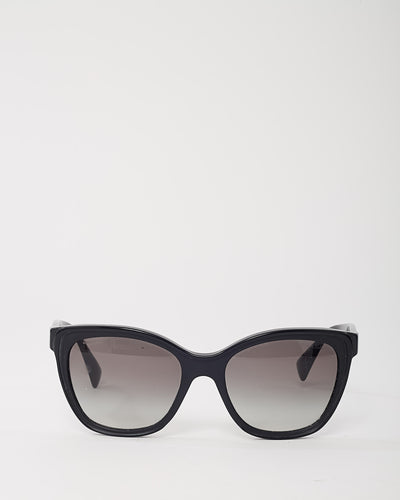 Prada Black Acetate SPR20P Triangle Logo Cat Eye Sunglasses