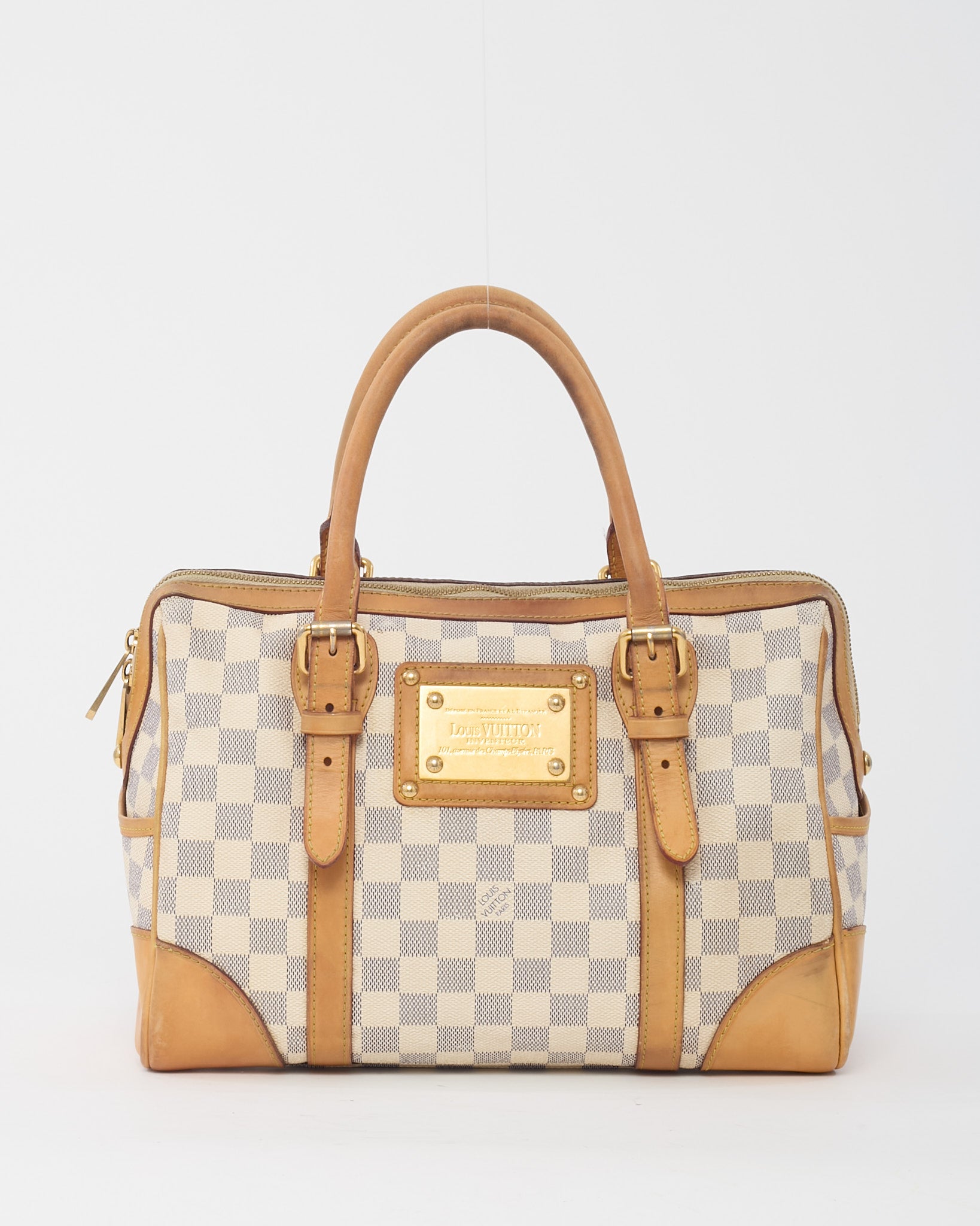 Buy Louis Vuitton White Damier Azur Canvas Berkeley Top Handle Bag
