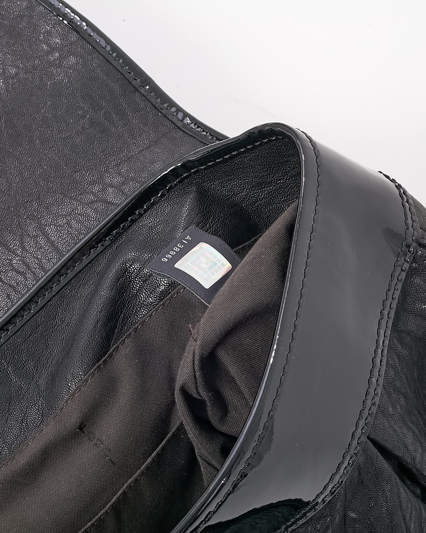 Fendi Black Pebbled Leather Large Buckle B Shoulder Bag