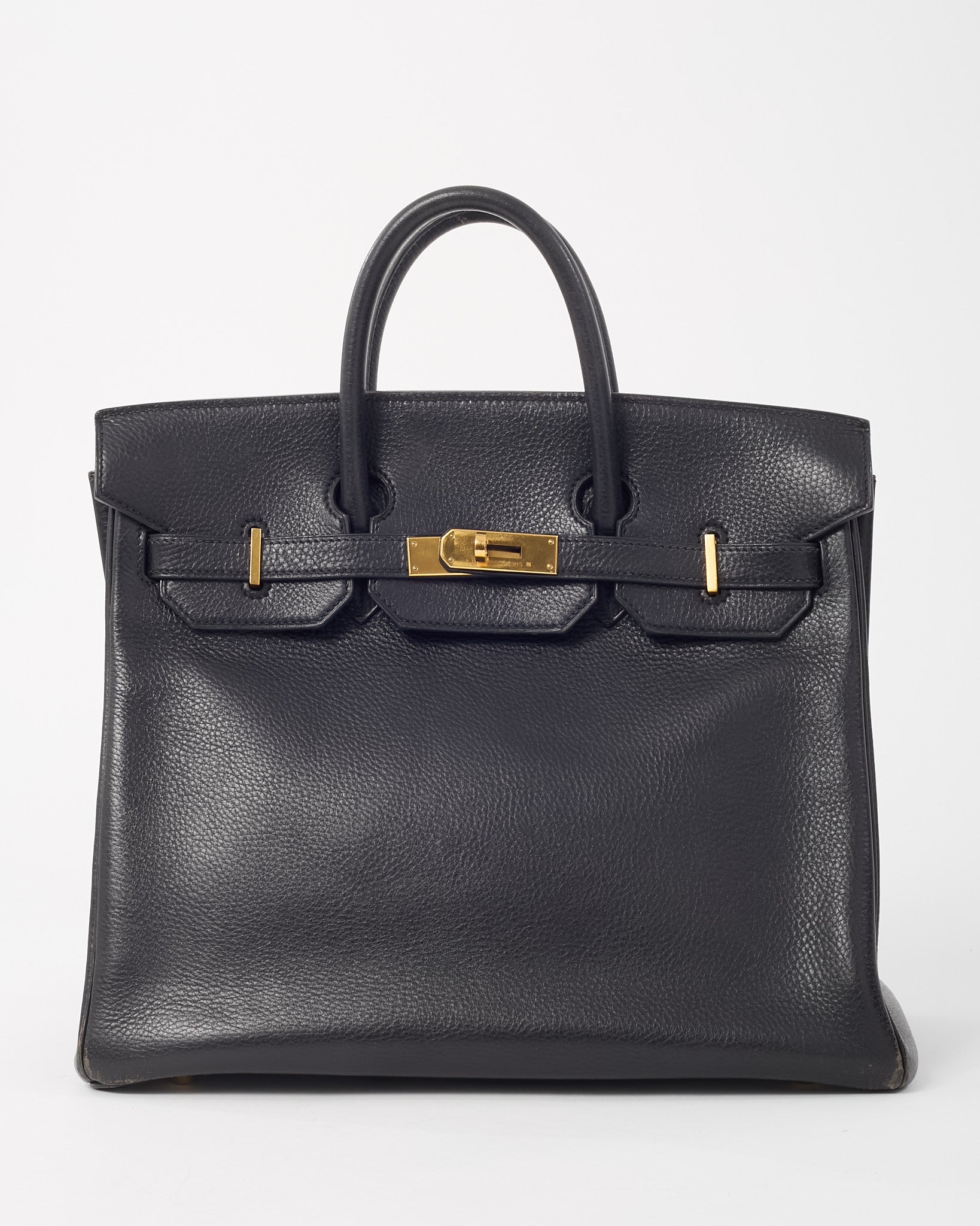Buy Hermès Black Fjord Leather HAC Birkin 32 GHW - Authenticated