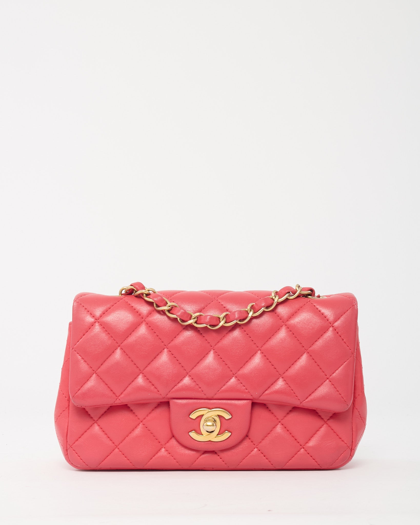 Buy Chanel Coral Quilted Lambskin Leather Mini Rectangular Classic