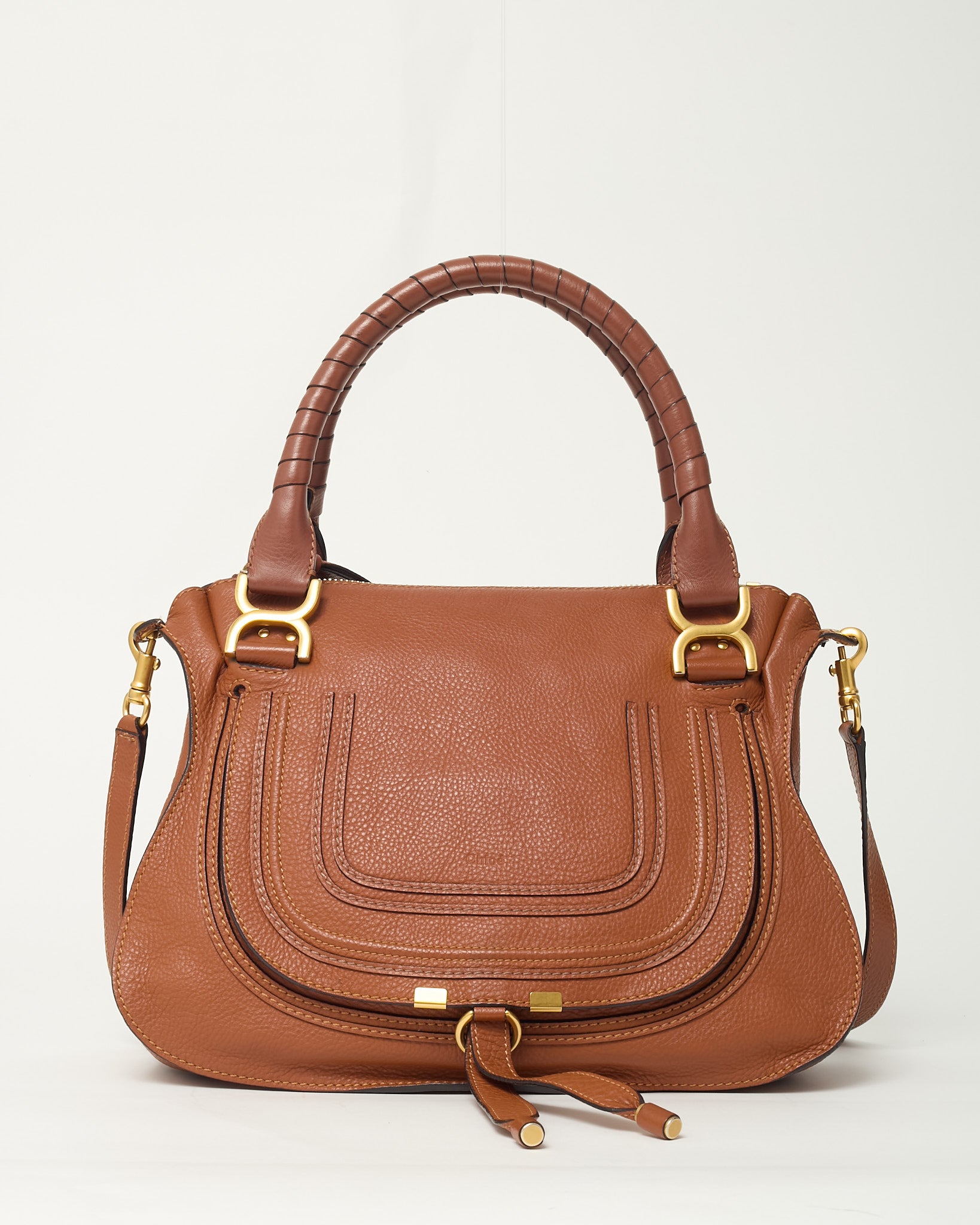 Buy Chloé Tan Leather Medium Marcie 2Way Bag - Authenticated Pre