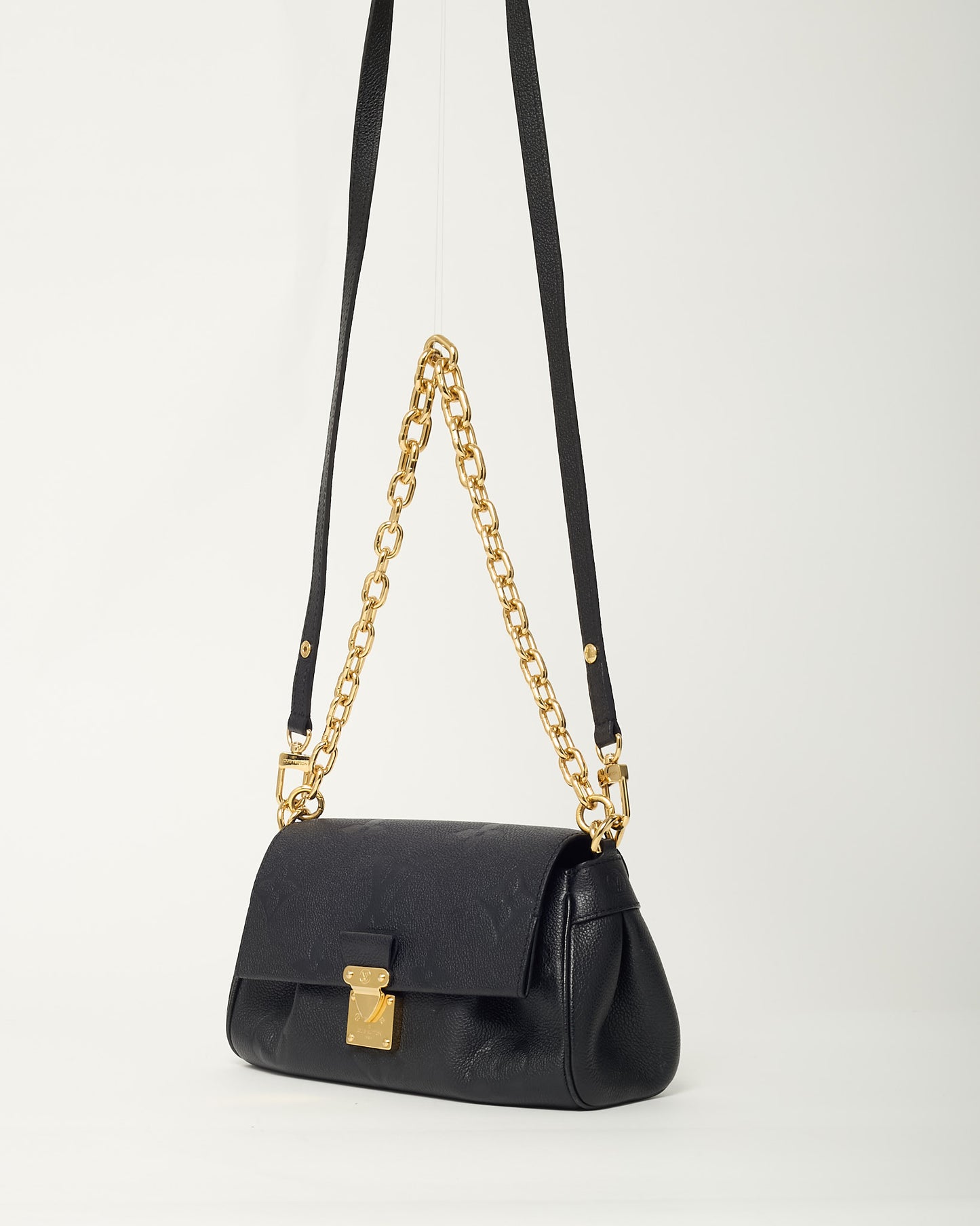 Louis Vuitton Black Giant Monogram Empreinte Leather Favorite NM 2Way Bag