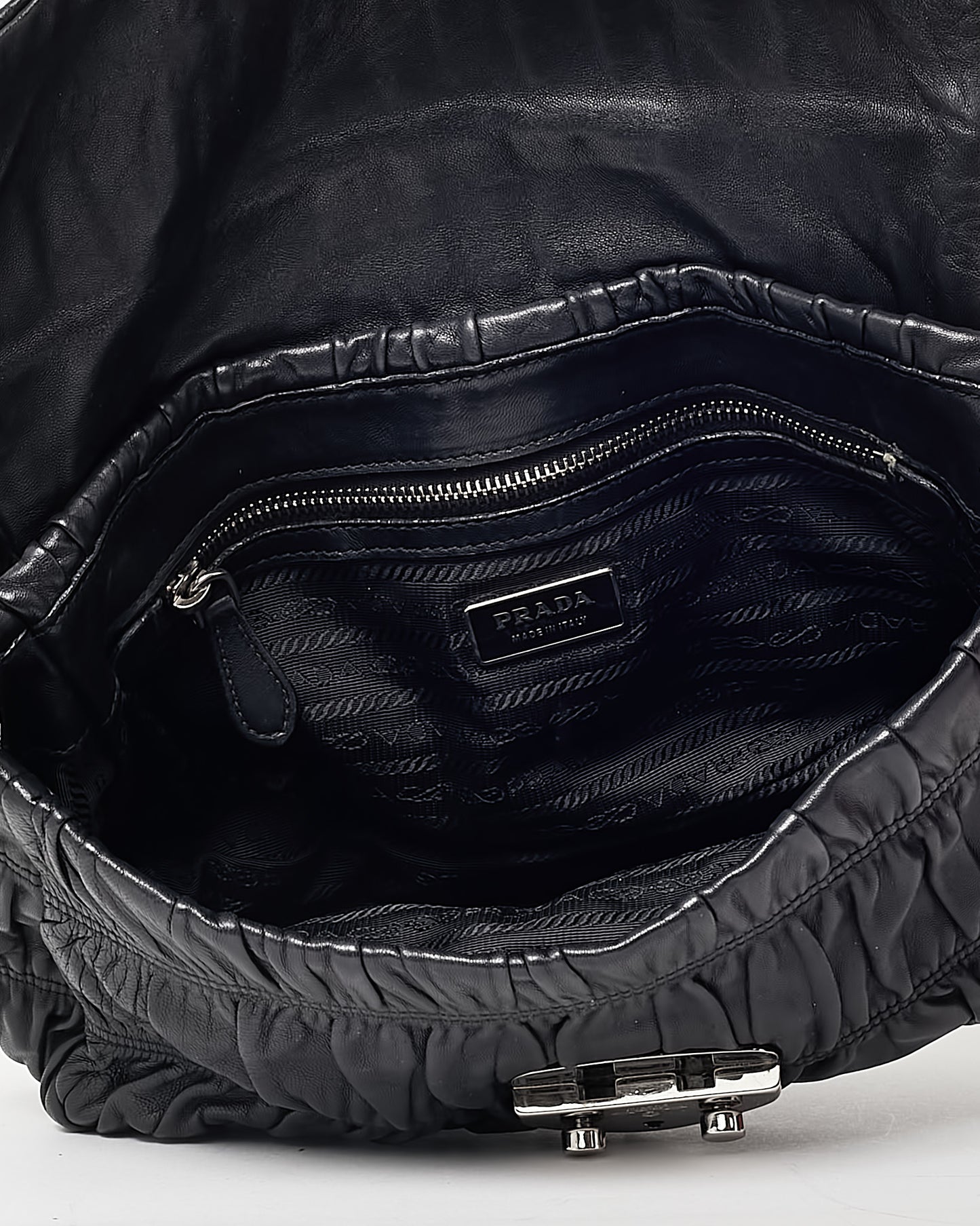Prada Black Gauffre Nappa Leather Shoulder Bag
