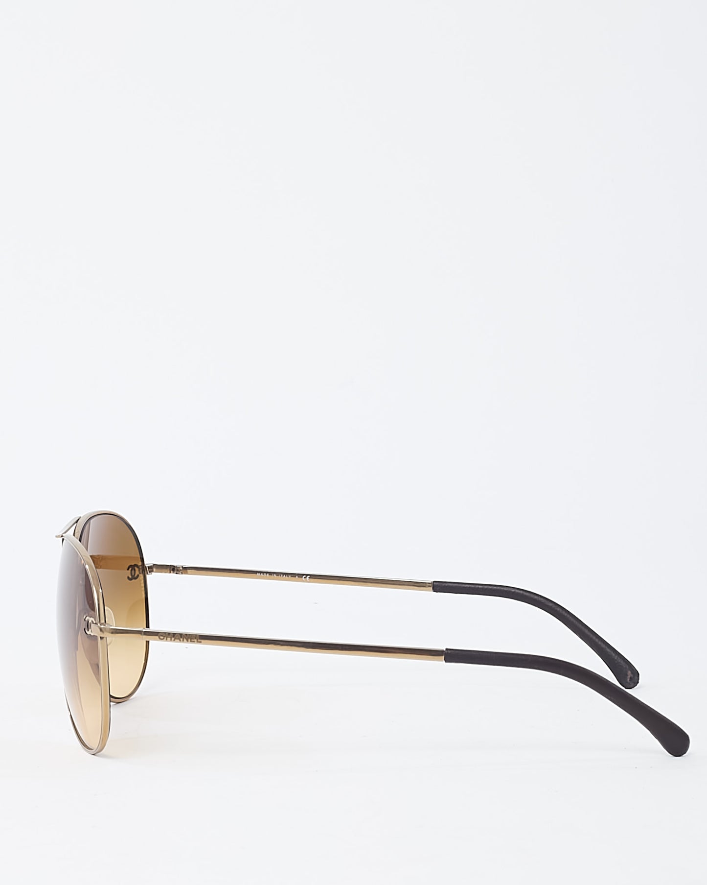 Chanel Gold Metal 4189-T-Q Pilot Aviator Sunglasses