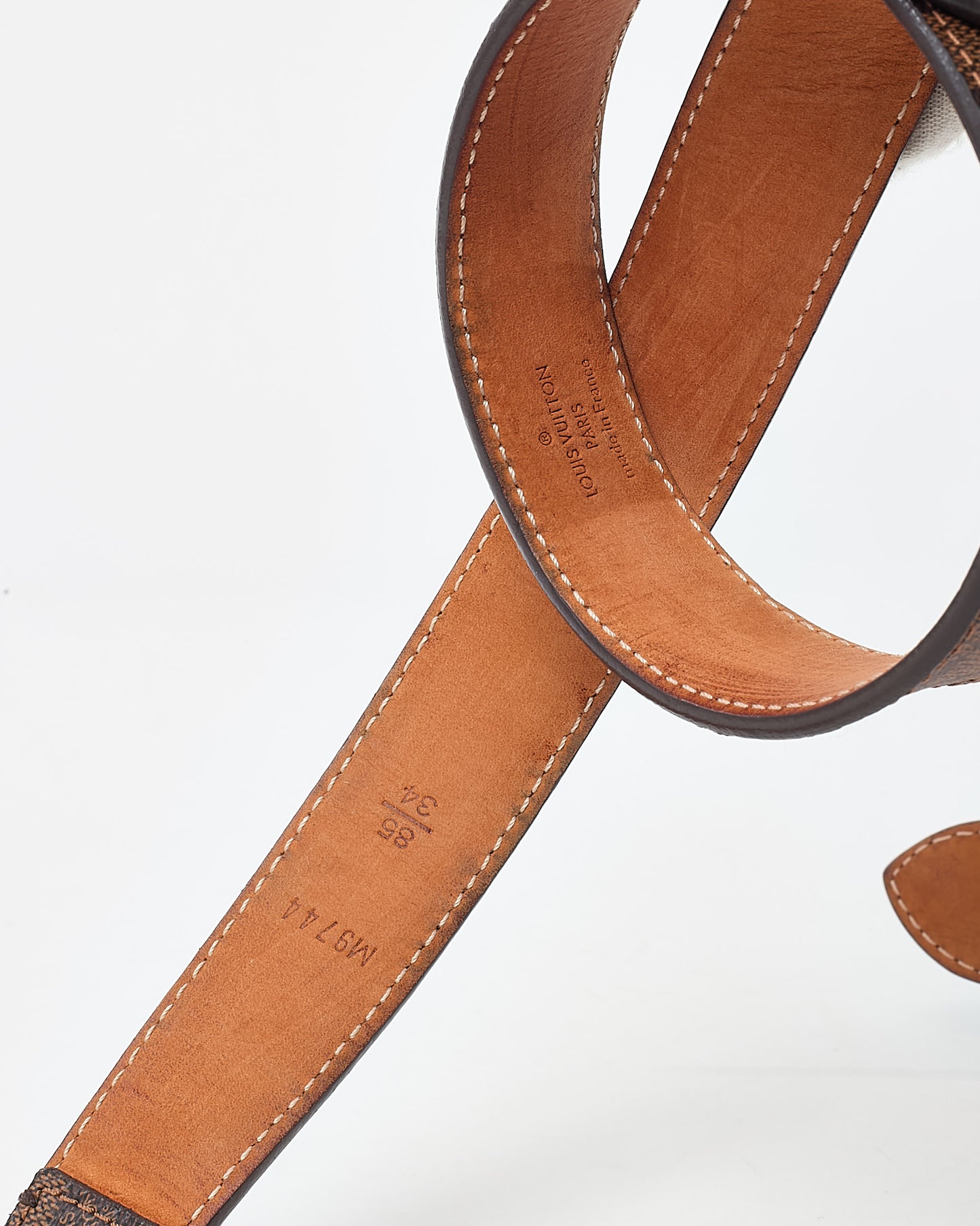 Louis Vuitton Damier Ebene Coated Canvas Mini Belt GHW - 85/34