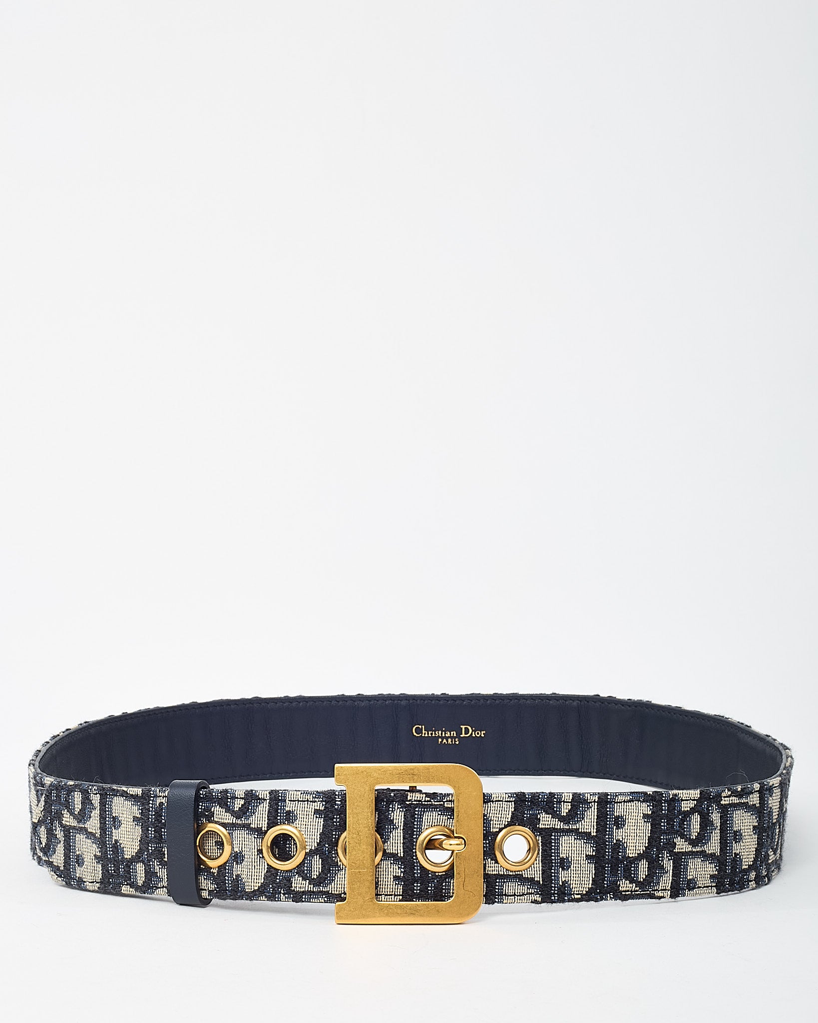 Dior Diorquake Size 85cm Navy Blue Oblique Canvas Gold Logo Buckle Belt Italy Dior Canvas Belts for Women for sale | eBay main image 4