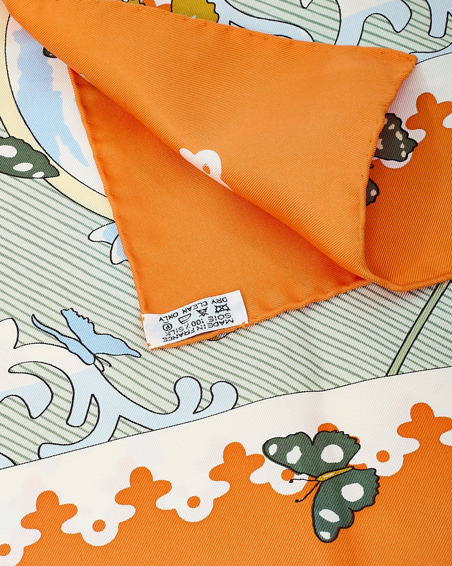 Hermès Orange/Blue/Green Multi "Varangues" Silk Printed 90cm Scarf