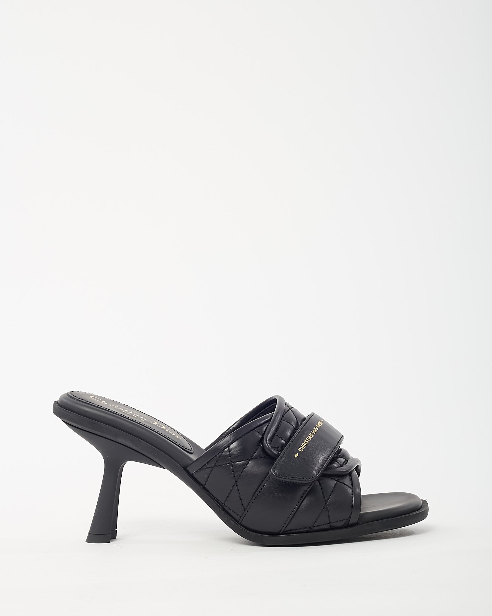 Buy Dior Black Cannage Leather Logo DiorEvolution Heeled Mule