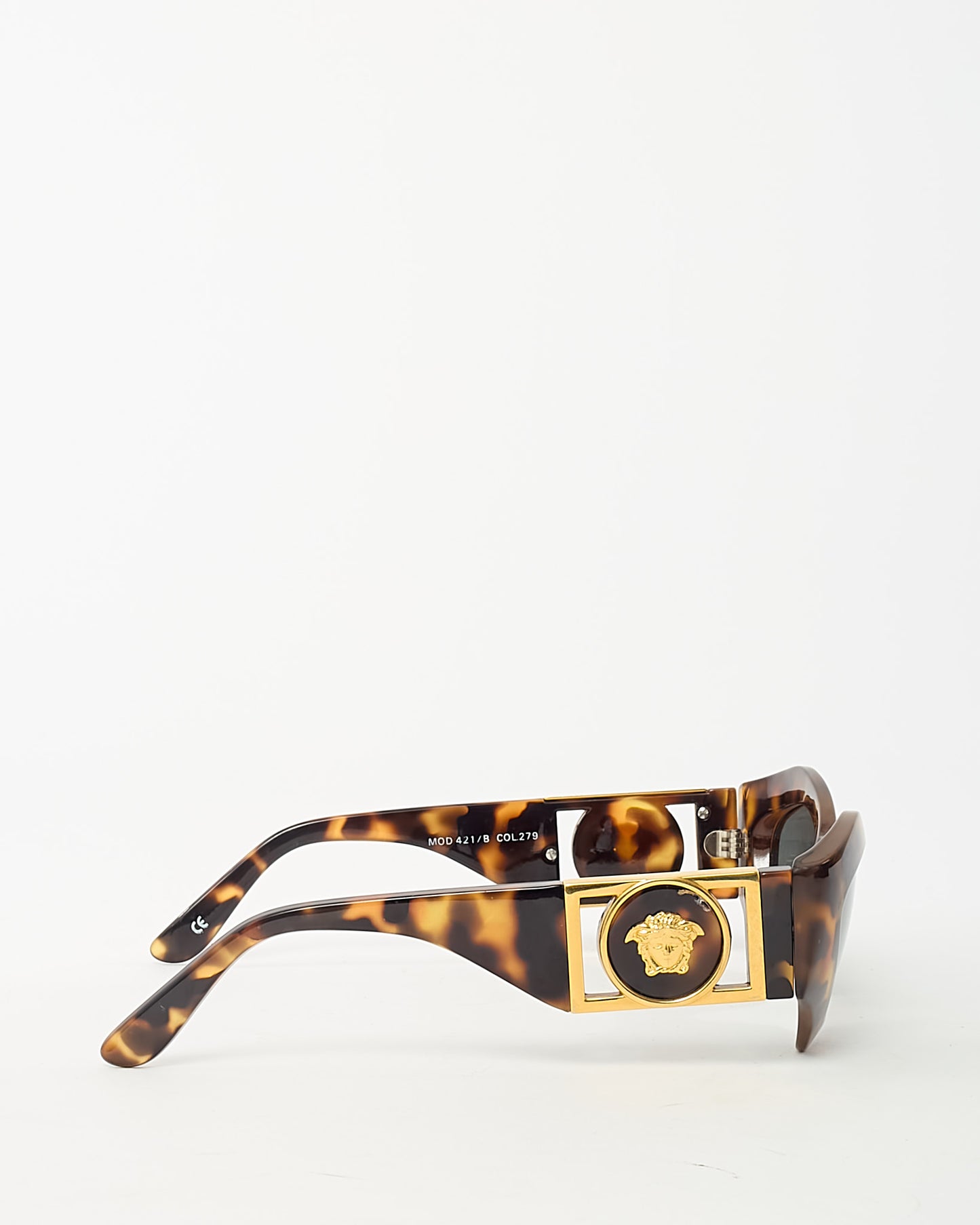 Versace Vintage Gianni Versace Brown Tortoise MOD421/B Medusa Head Sunglasses