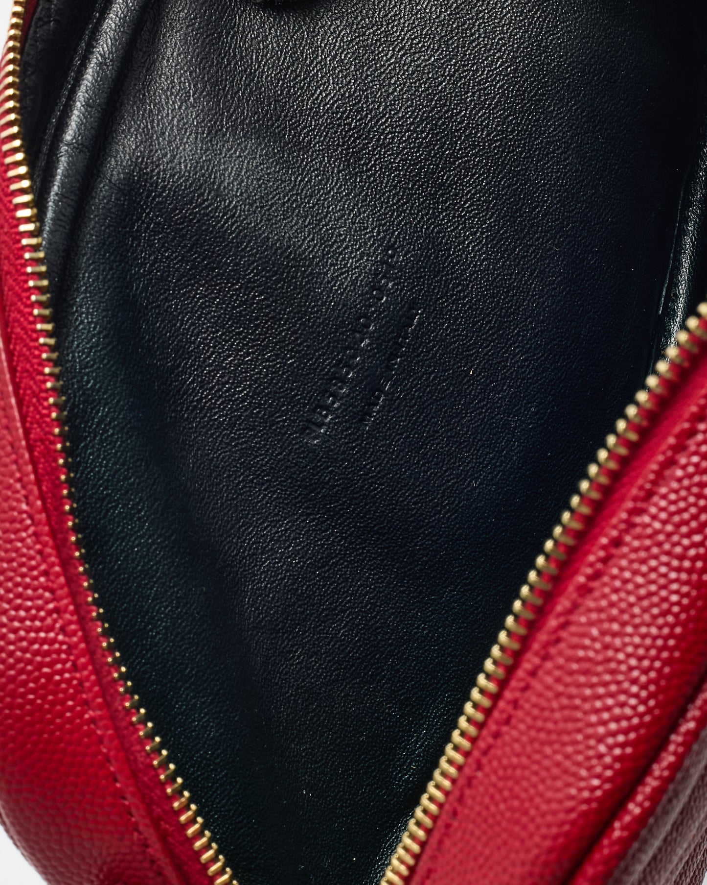 Saint Laurent Red Chevron Grain De Poudre YSL Mini Lou Chain Crossbody Bag GHW