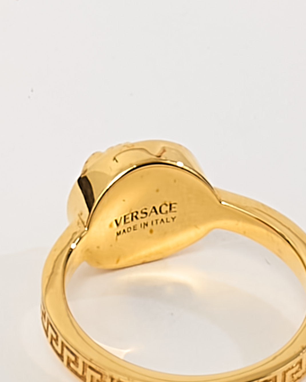 Versace Gold Metal Medusa Head Ring Button Ring - 7.5