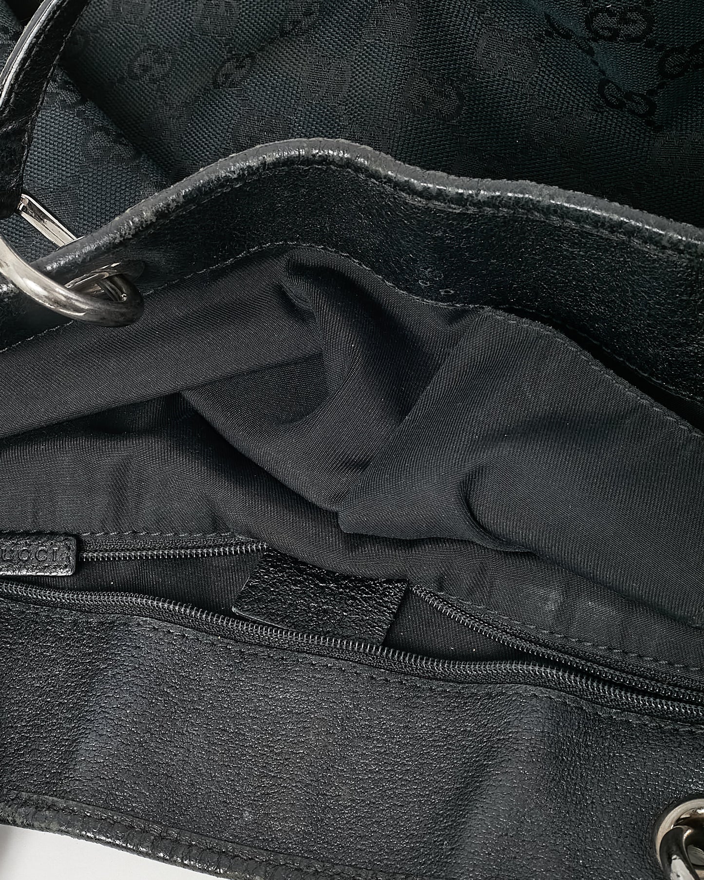 Gucci Black Monogram GG Canvas Small Eclipse Tote Bag