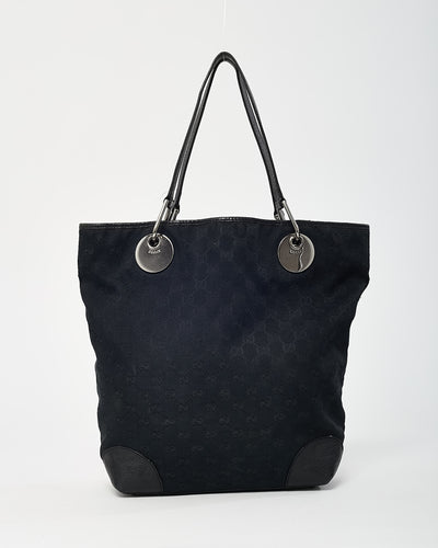 Gucci Black Monogram GG Canvas Small Eclipse Tote Bag