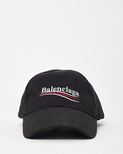 Balenciaga Black Cotton Political Campaign Logo Baseball Cap - 58/L