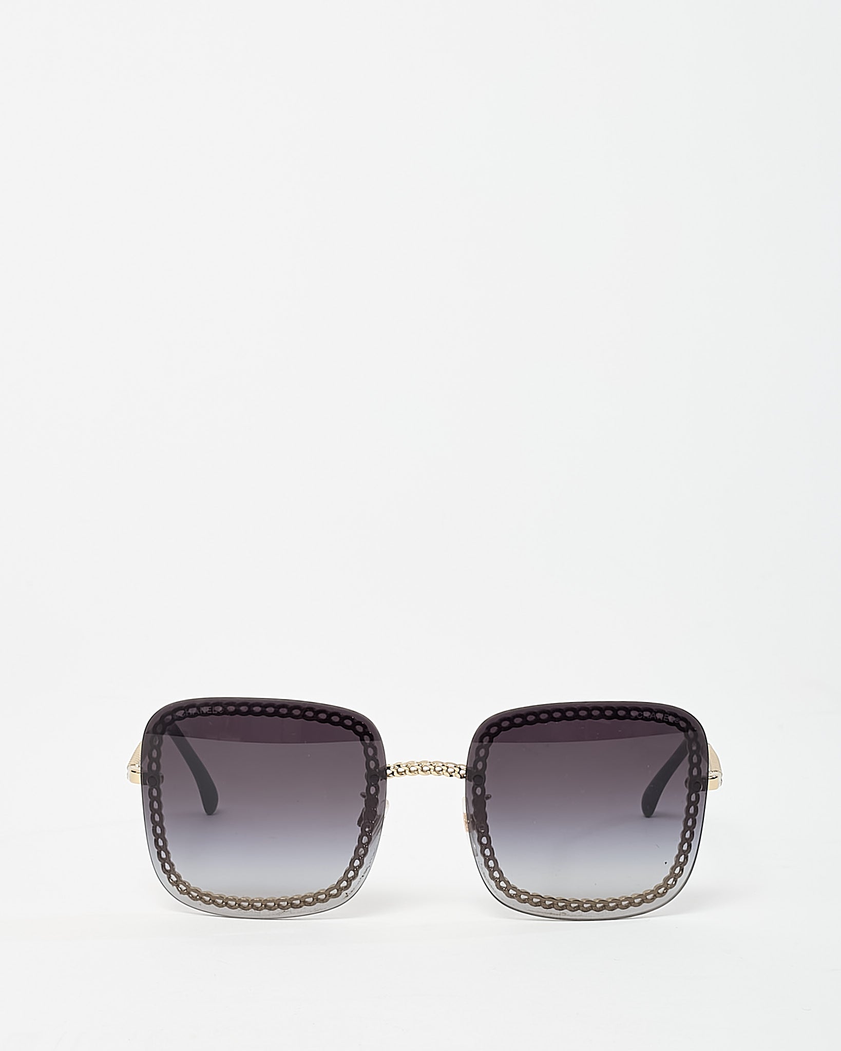 Buy Chanel Black Rimless and Purple Lens Chain Detail 4244 Square