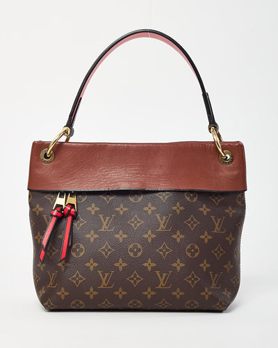 Louis Vuitton Brown Leather and Monogram Coated Canvas Tuileries Besace Bag with Strap