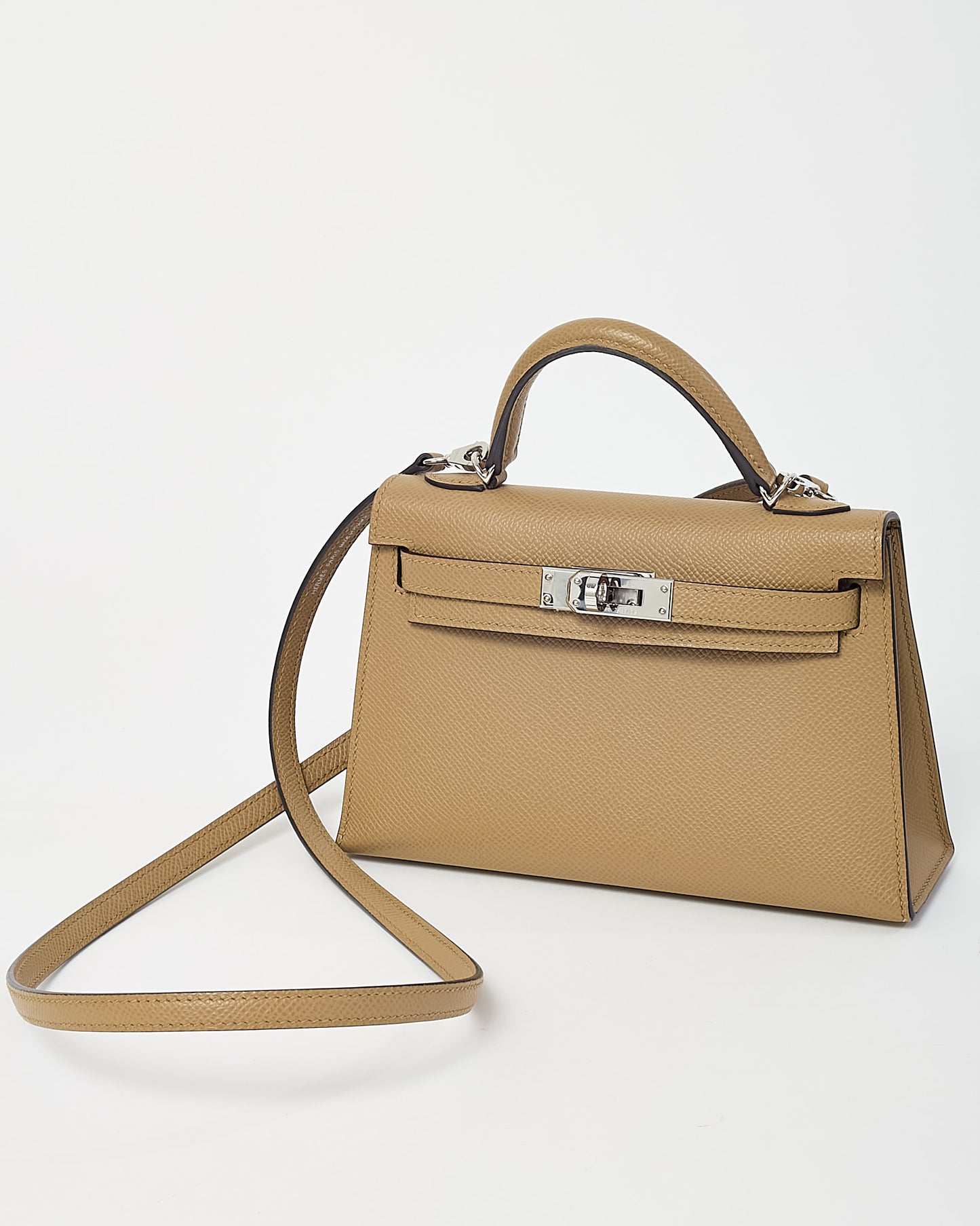 Hermès Poussiere Epsom Leather Mini Kelly II Sellier Handbag PHW