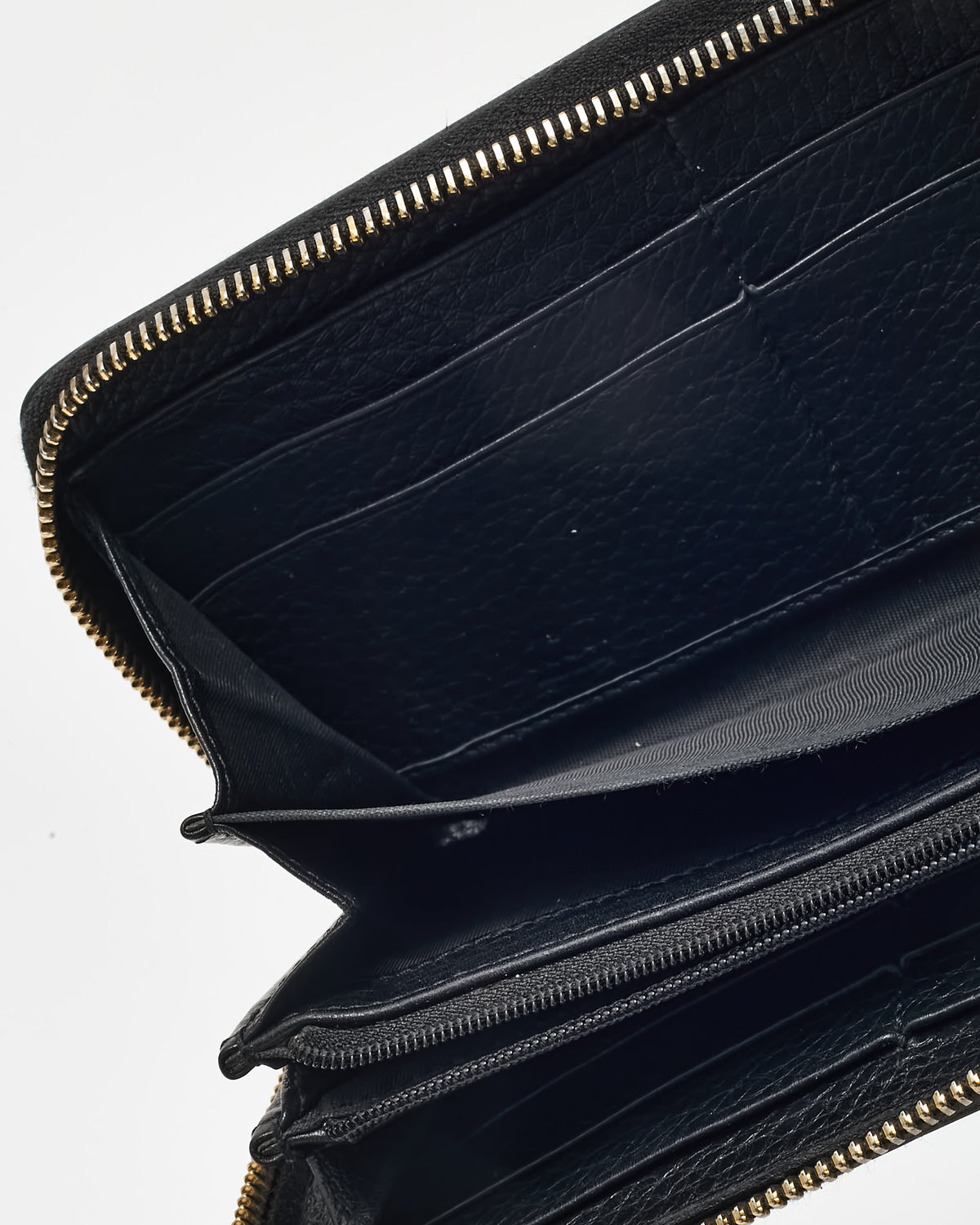 Gucci Black Leather Trim and Beige/Brown GG Monogram Canvas Zippy Wallet