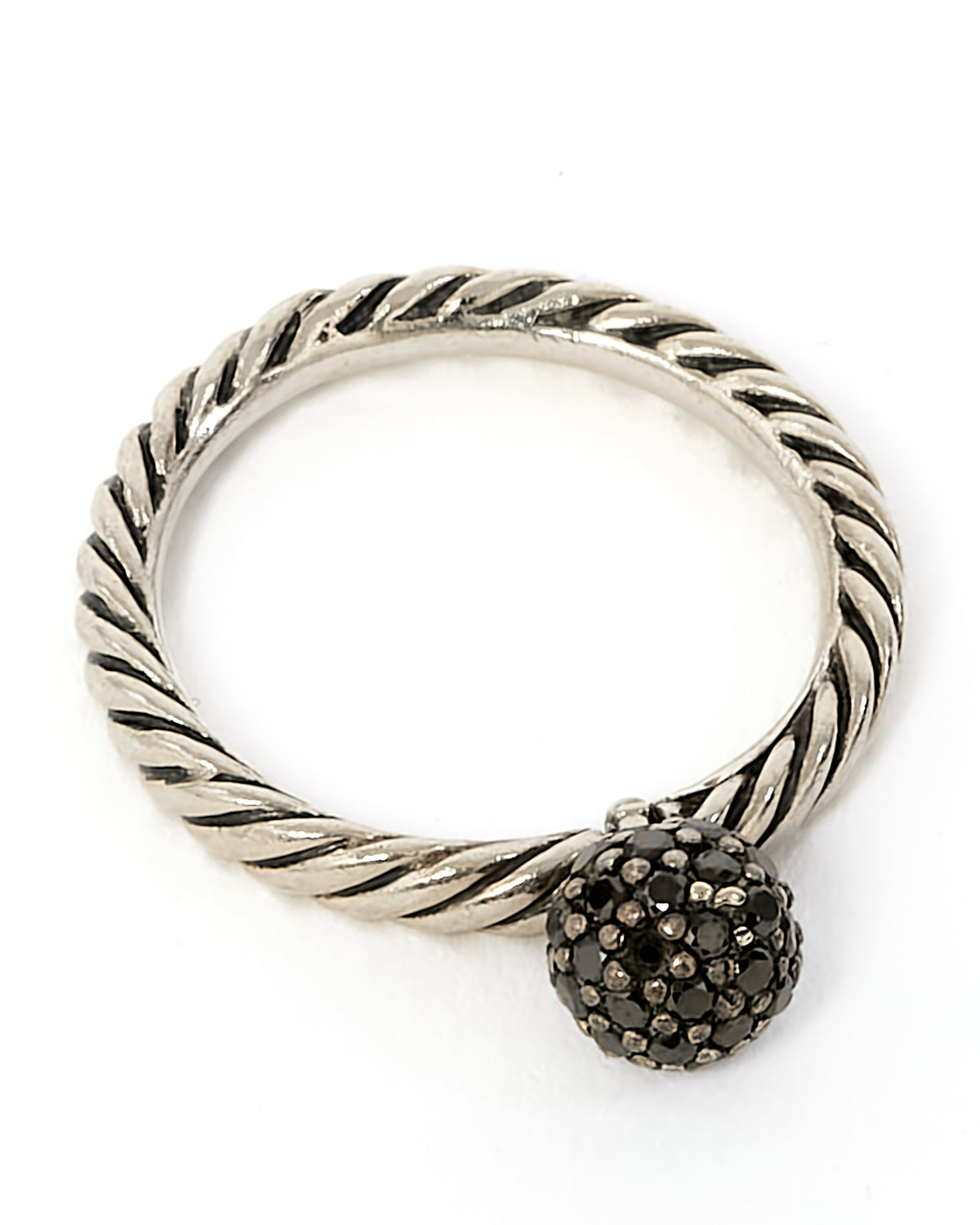 David Yurman Silver & Onyx Pavé Dangle Ring - 5
