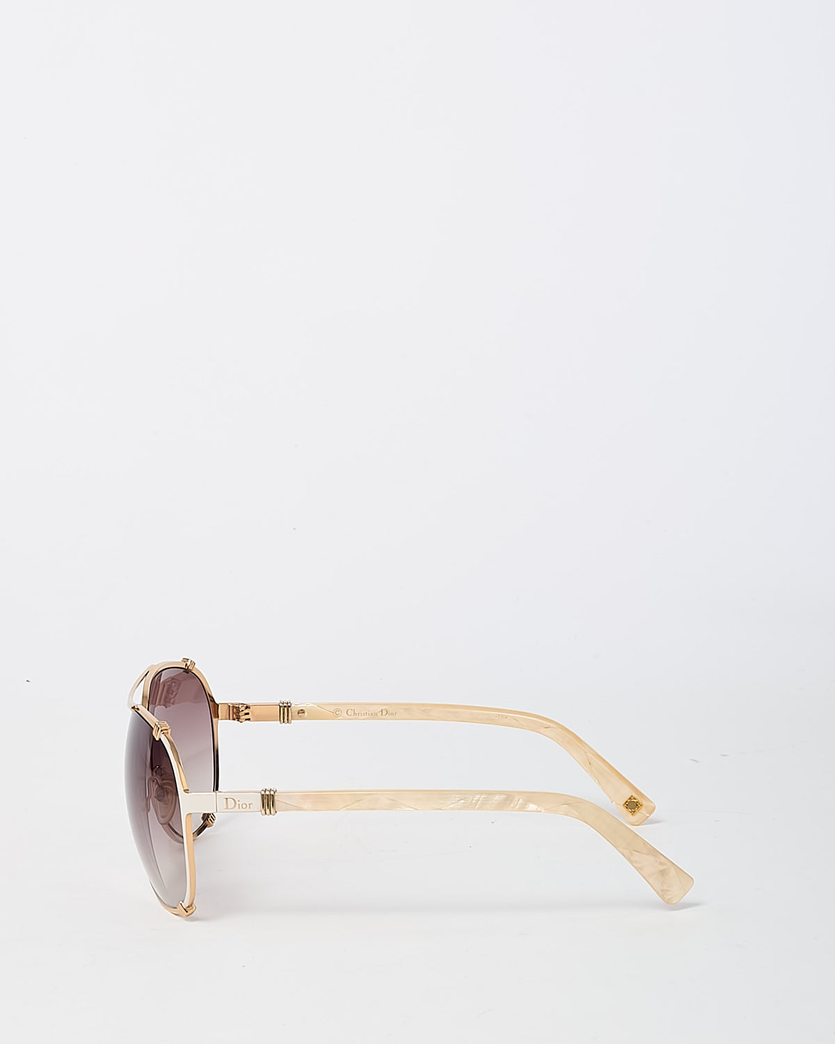 Dior Goldtone Metal and Acetate Chicago2 Aviator Sunglasses