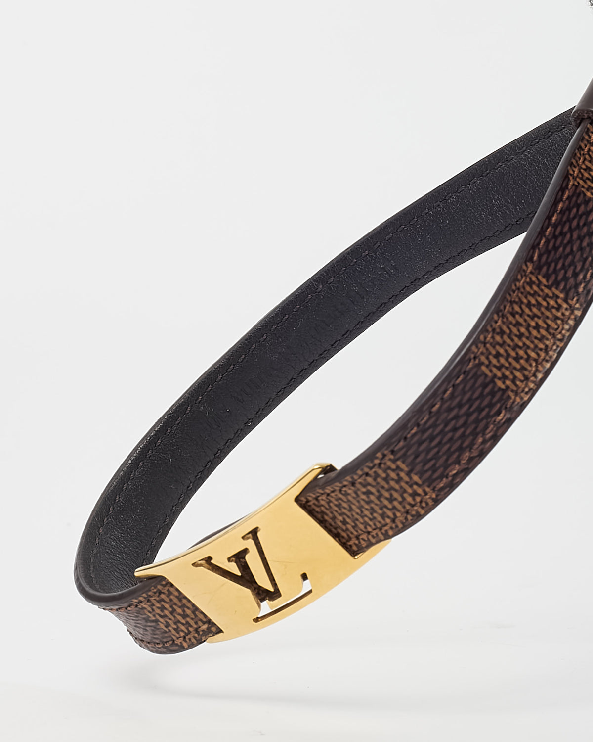 Louis Vuitton Damier Ebene Coated Canvas GHW LV Logo Sign It Double Tour Bracelet - 19