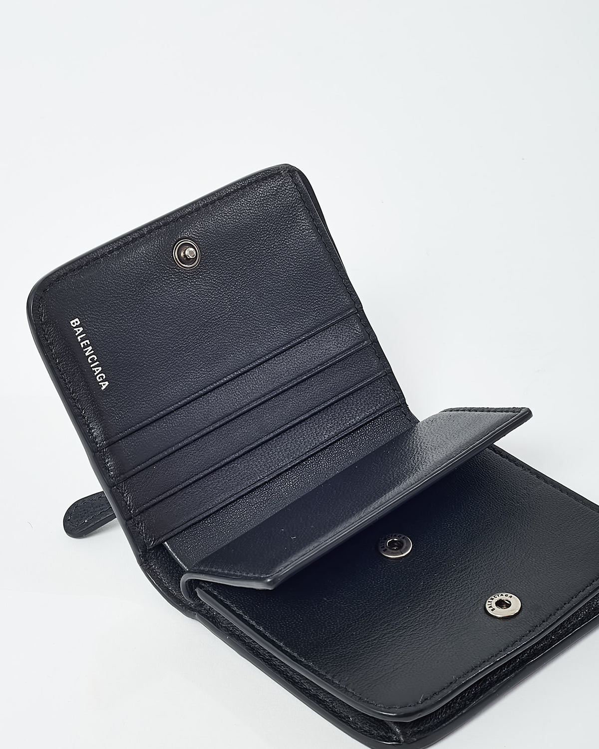 Balenciaga Black Agneau Arena Le Cagole Mini Coin Purse Wallet