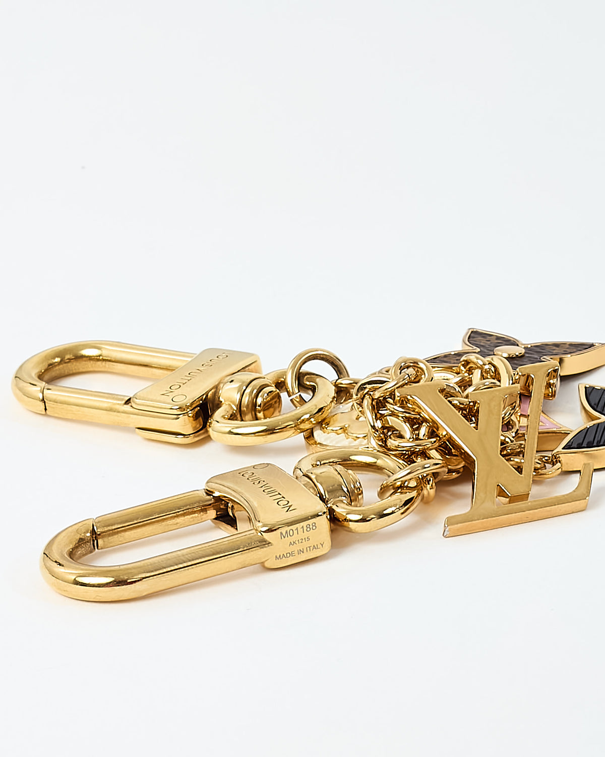 Louis Vuitton Gold and Multi Monogram LV and Flowers Spring Street Chain Bag Charm