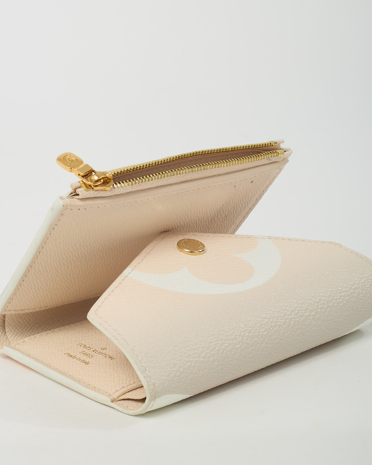 Louis Vuitton Beige and Cream Neutral Monogram By The Pool Coated Canvas Victorine Wallet