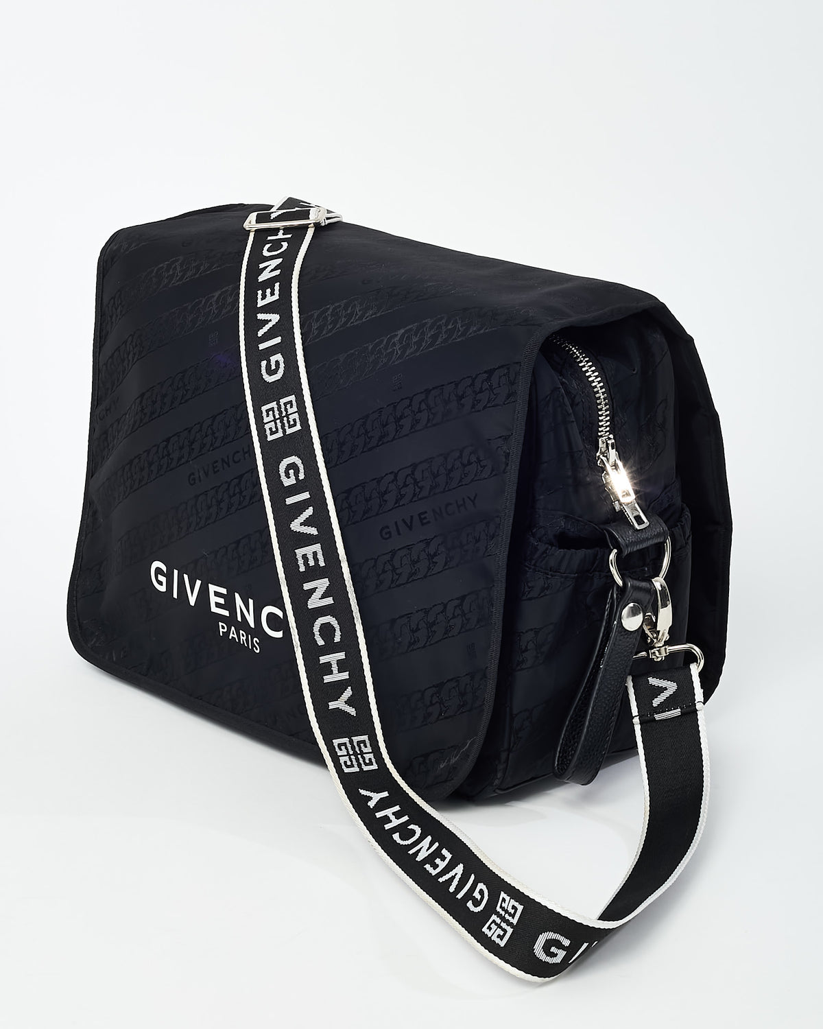 Givenchy Black & White Nylon Logo Diaper Bag