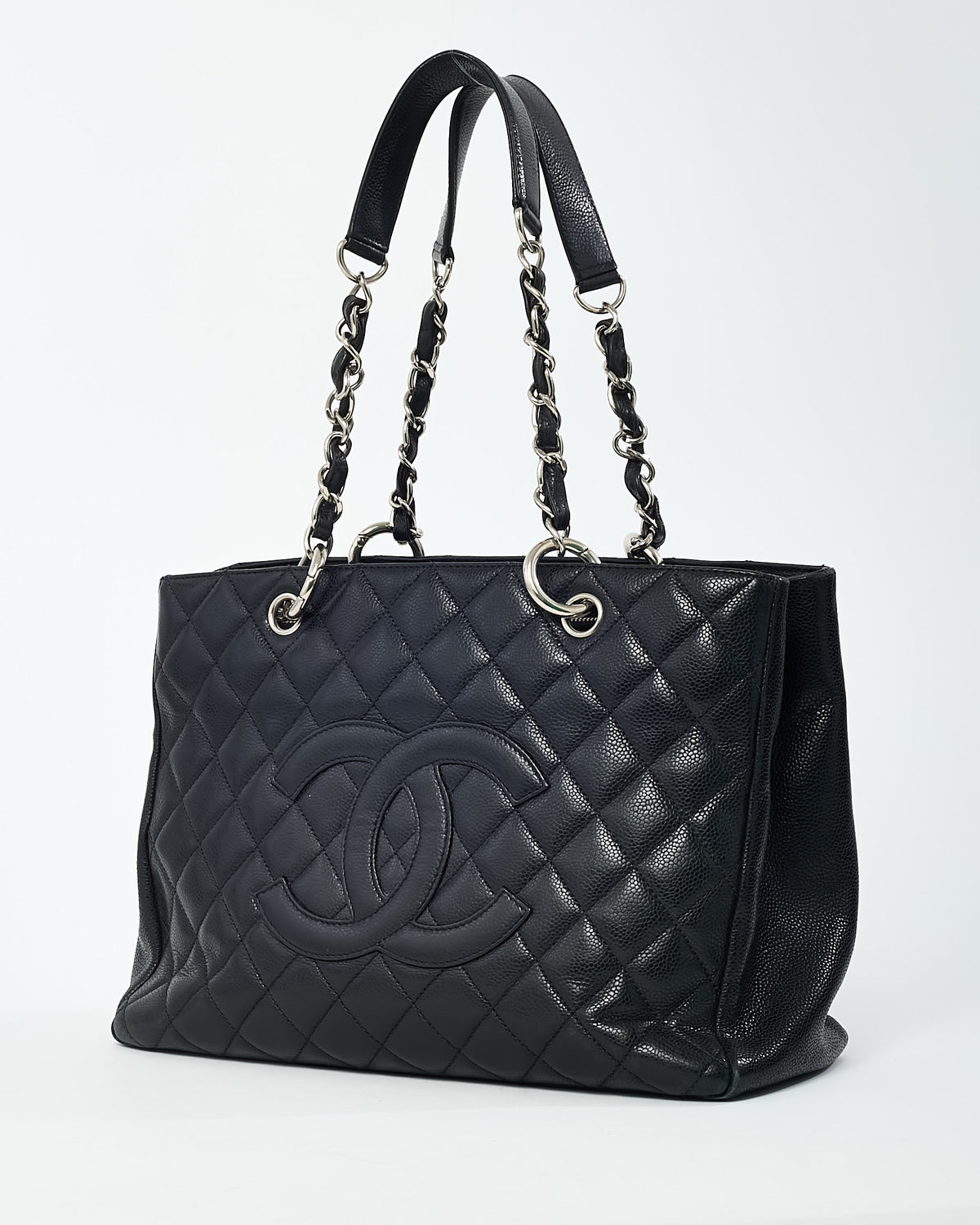 Chanel Black Caviar Leather GST Shoulder Bag SHW
