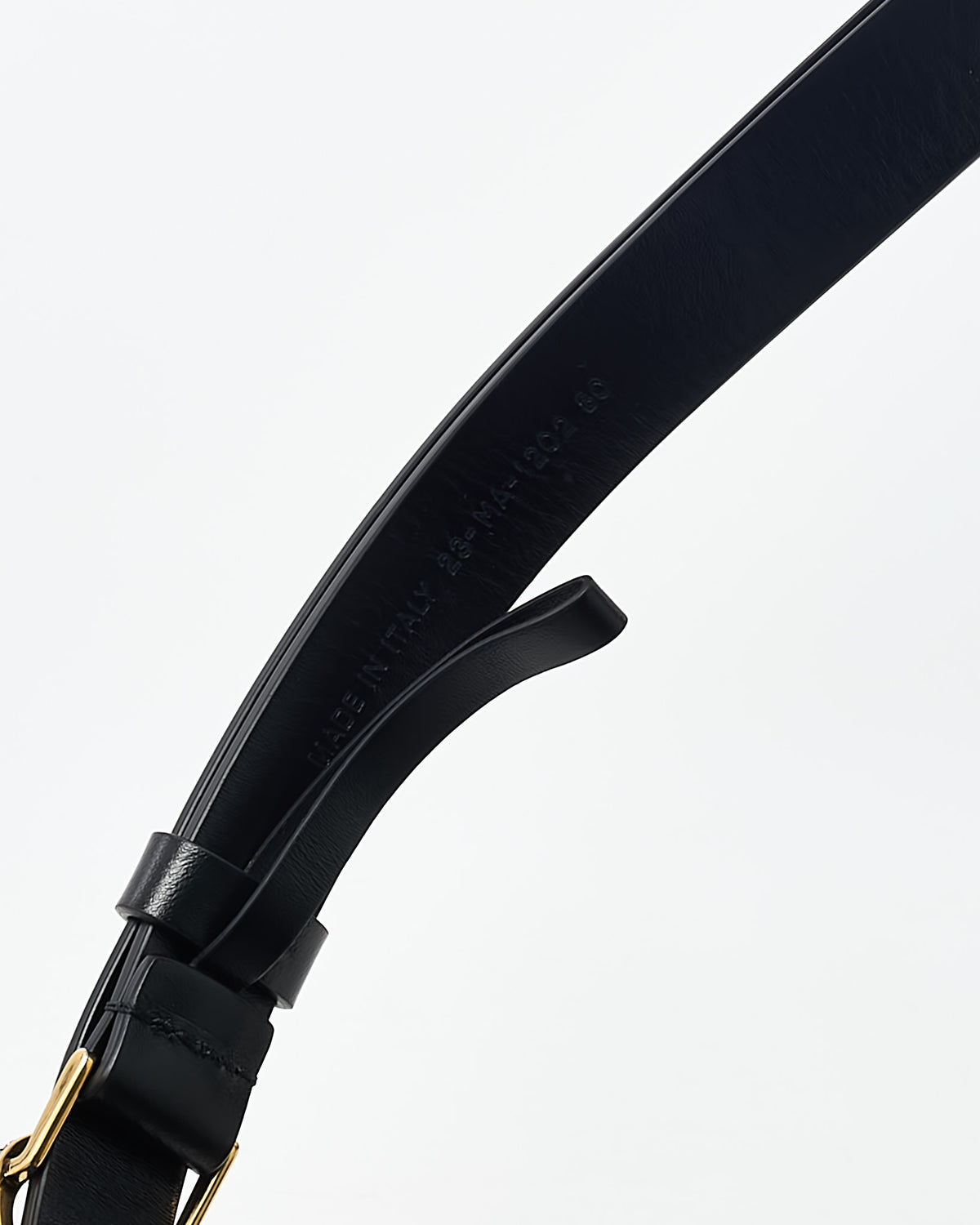 Dior Black Leather Crystal CD Logo Thin Belt - 80