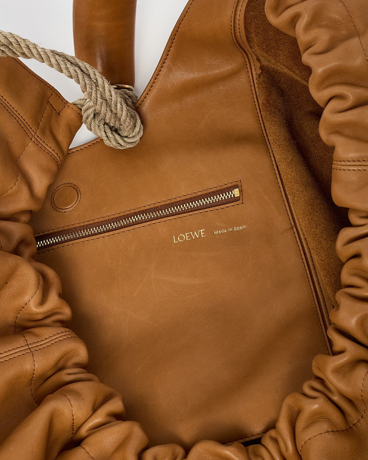 Loewe Tan (Oak) Nappa Leather Squeeze XL Shoulder Bag