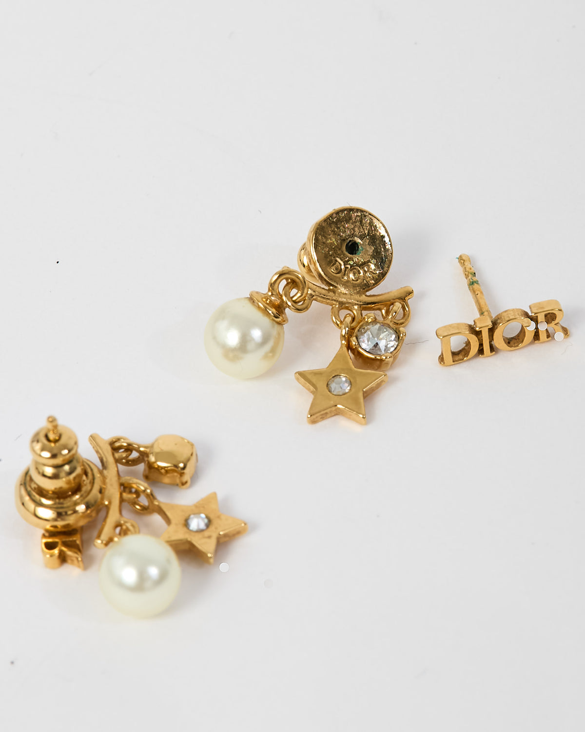 Dior Gold-Finish Metal, White Resin Pearls and Sparkling Crystals Dio(r)evolution Earrings