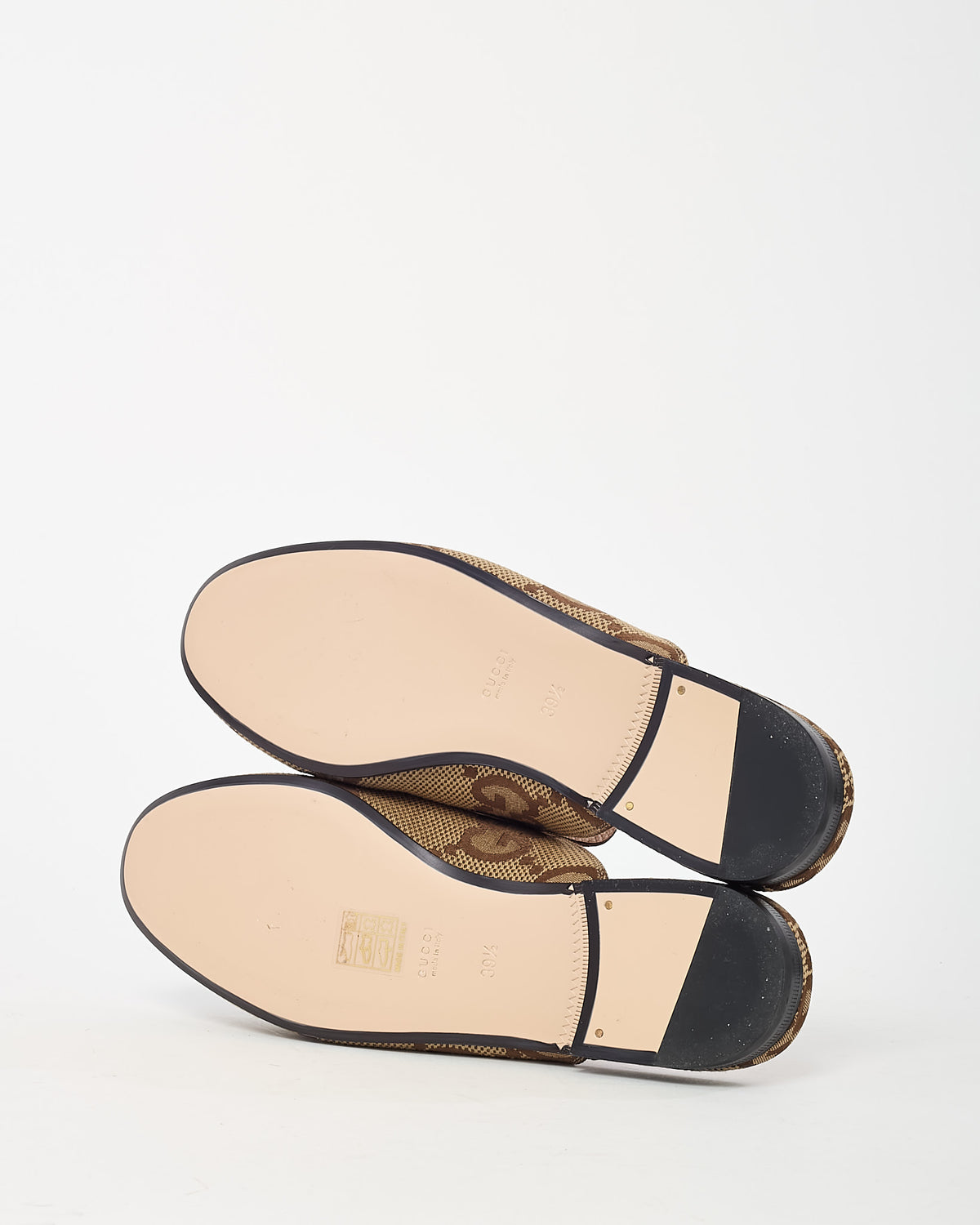 Gucci Beige and Ebony Original GG Canvas Horsebit Princetown Slippers Slip On Flats - 39.5