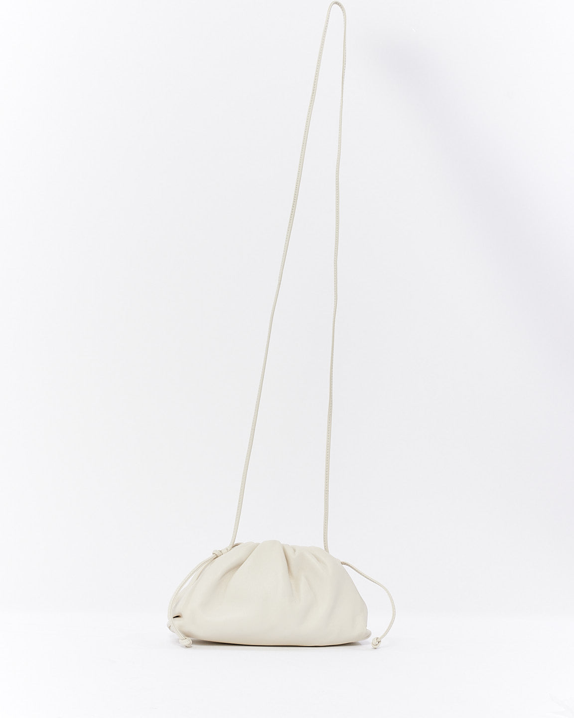 Bottega Veneta White (Chalk) Mini Pouch Clutch Crossbody