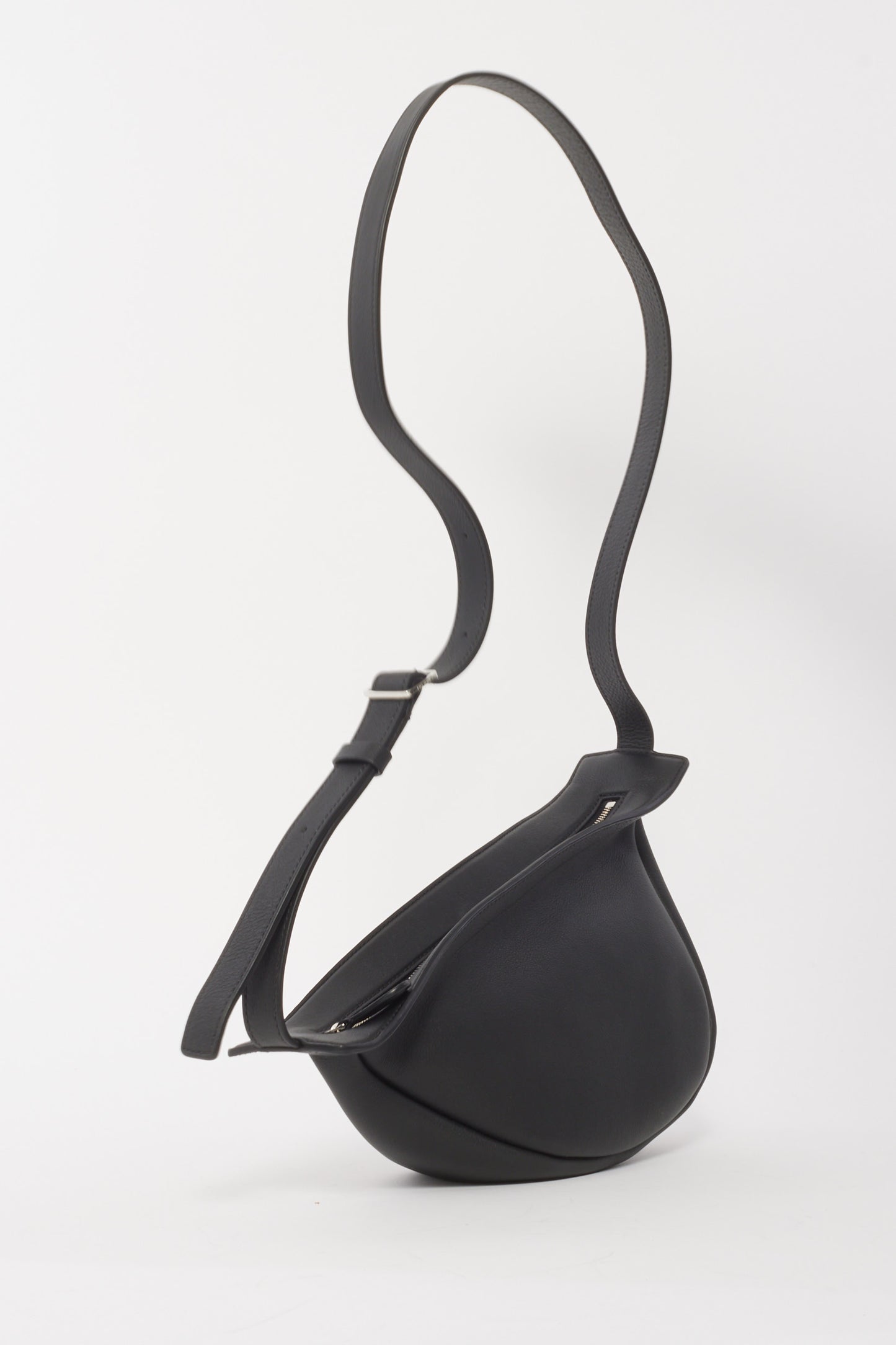 The Row Black Leather Small Banana Bag