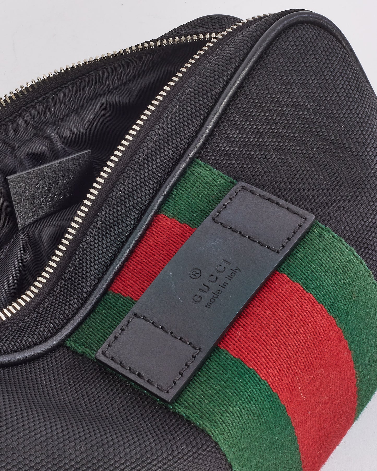 Gucci Black GG Canvas Web Detail Belt Bag