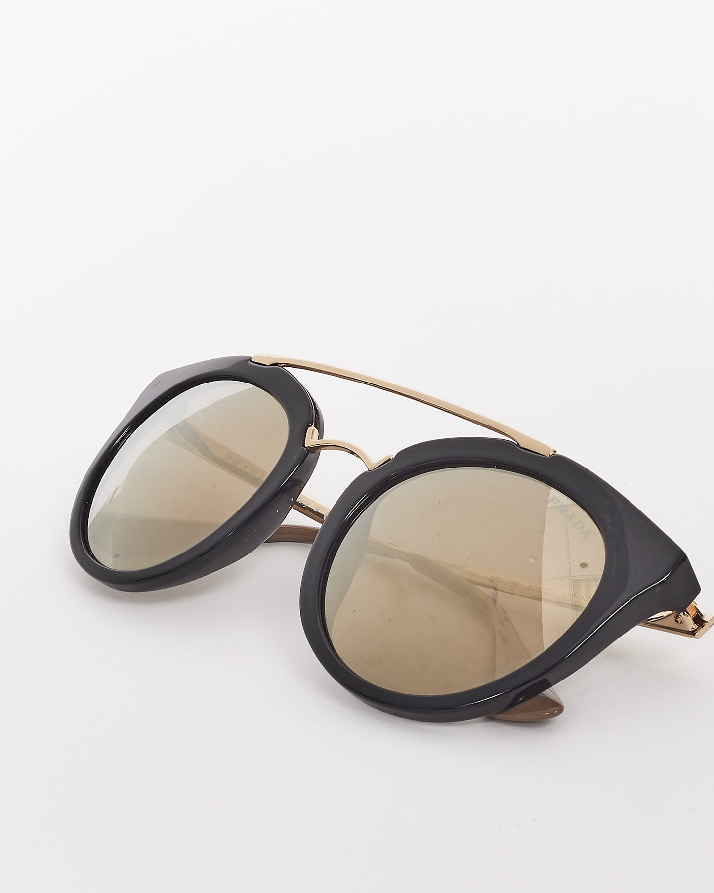 Prada Black/Gold SPR23S Cat Eye Sunglasses