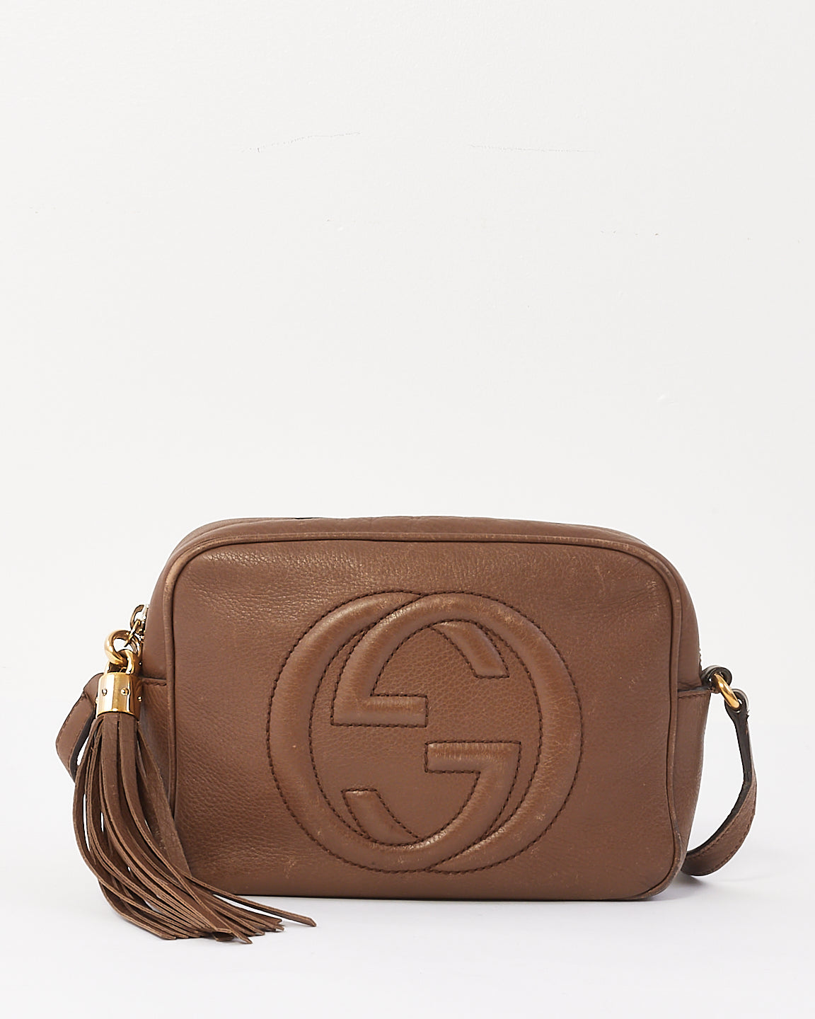 Explore a Gucci Brown Leather Soho Disco Crossbody Bag