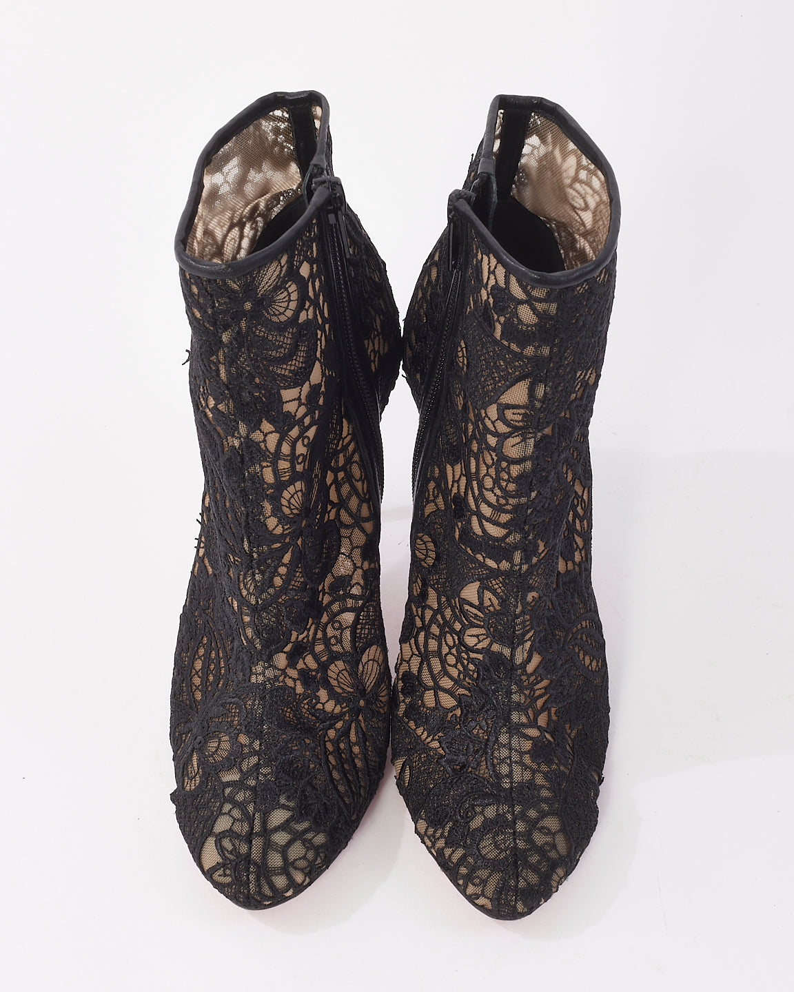 Christian Louboutin Black Lace Miss Tennis Ankle Boots - 37.5