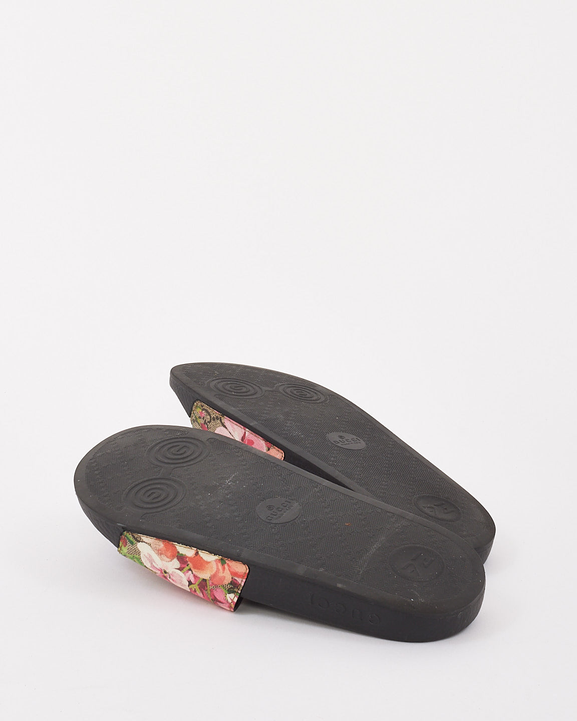 Gucci Beige/Pink Canvas GG Blooms Supreme Slide Sandals - 38