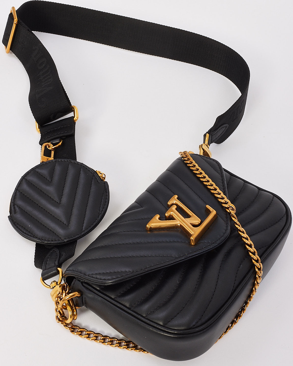 Sac multi-pochettes New Wave en cuir noir Louis Vuitton