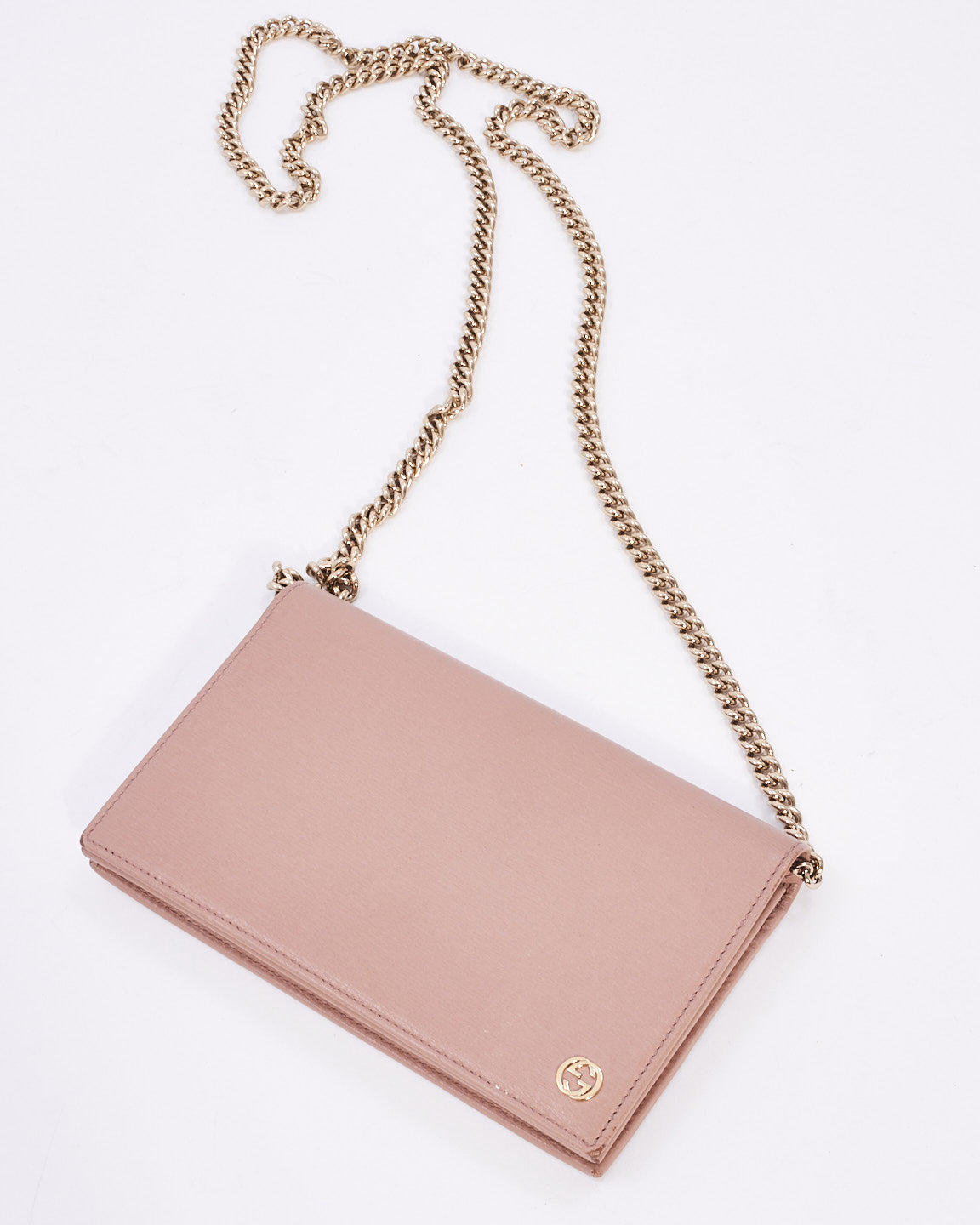 Gucci Pink Leather Betty Wallet on Chain Crossbody Bag