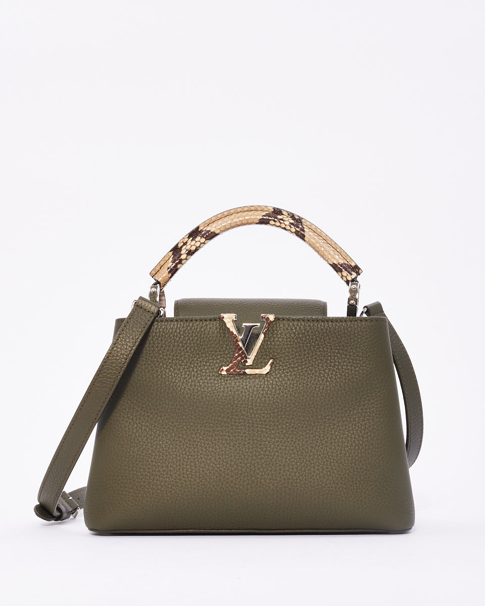 Louis Vuitton Capucines BB Bag Python Handle Army Green