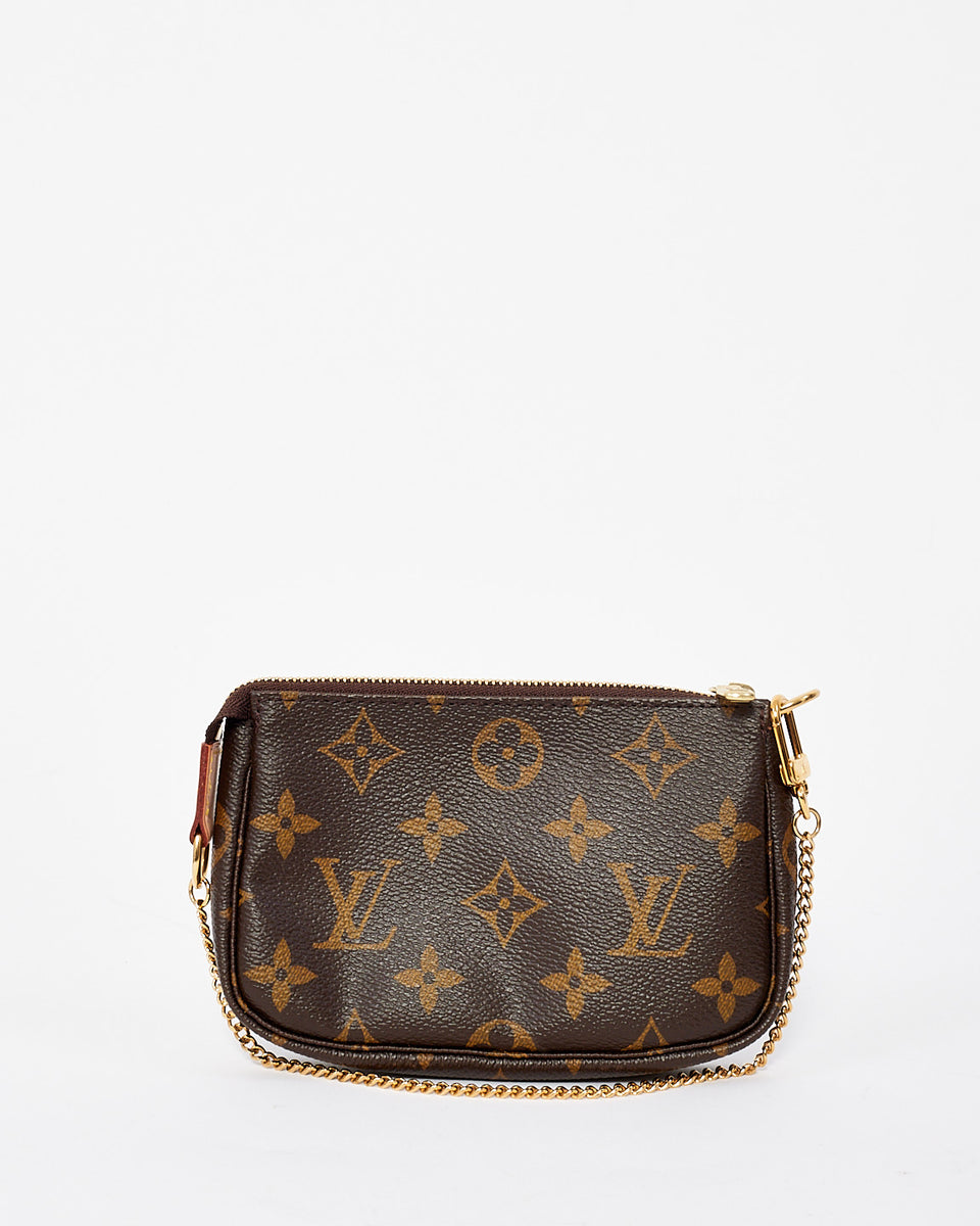 LOUIS VUITTON Silk Scarf with Monogram Patch Mini Pochette Bag