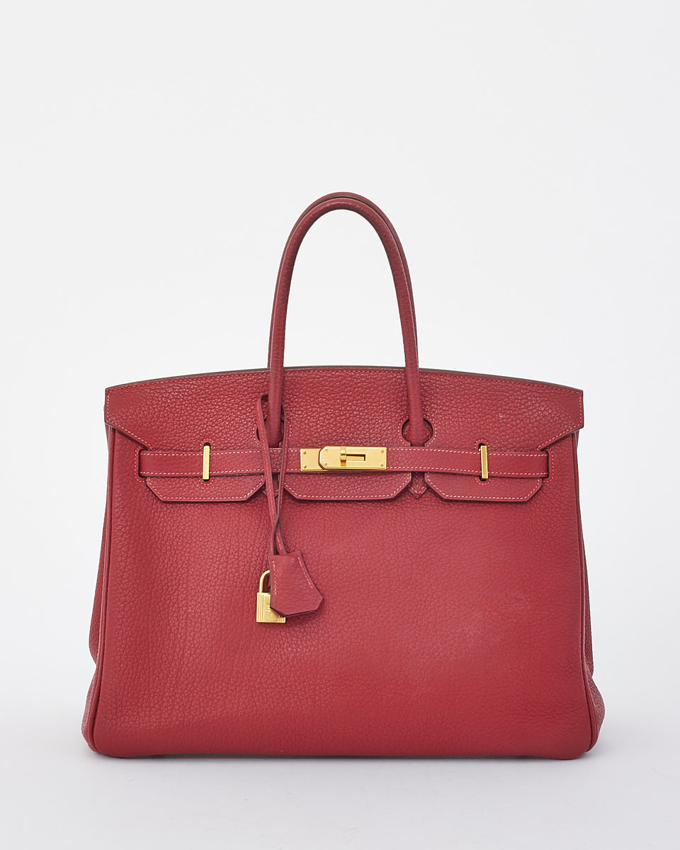 Hermès Red Fjord Leather Birkin 35 – RETYCHE