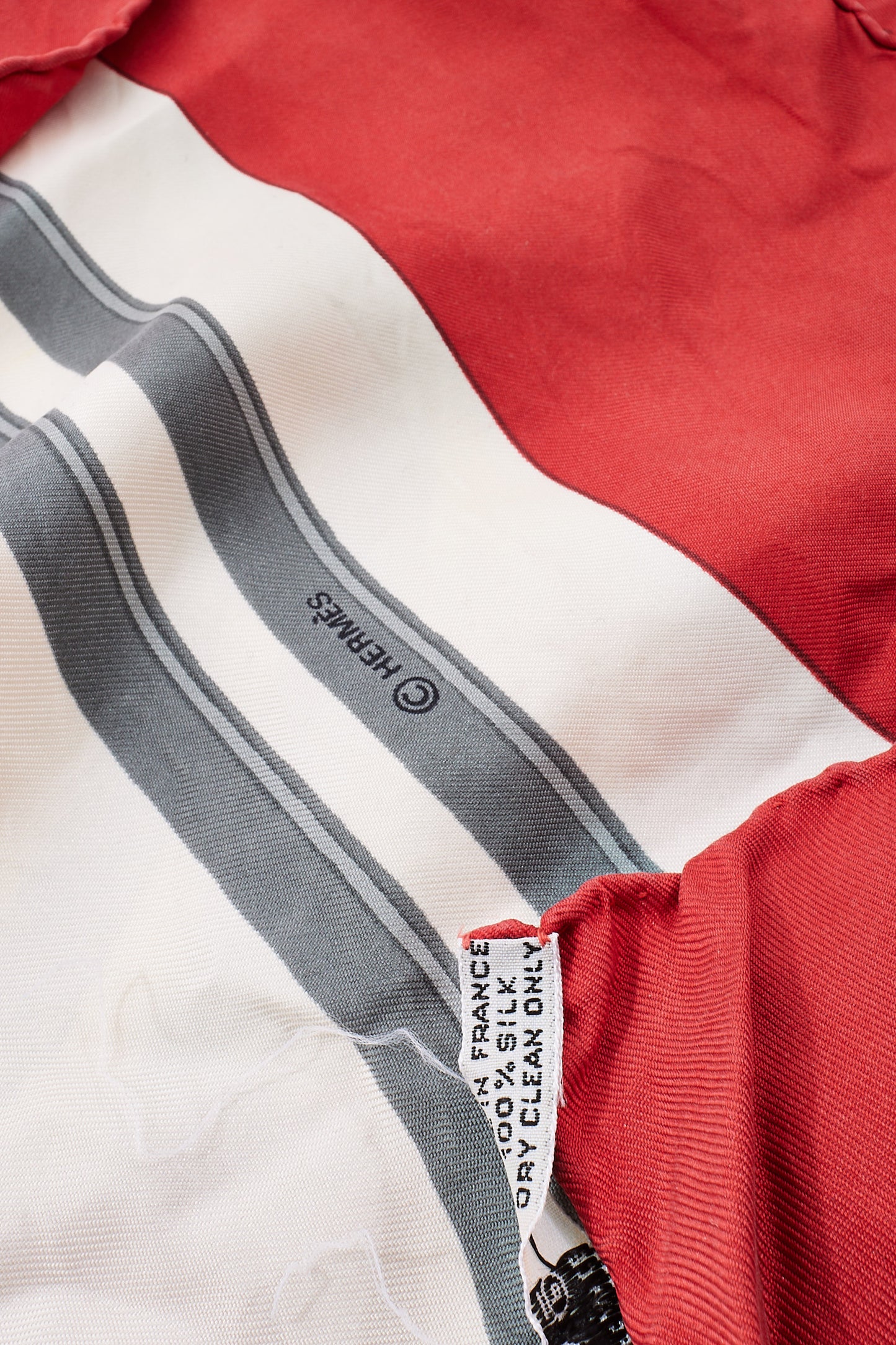 Hermès Red & White Multi "Brides De Gala" Silk Scarf