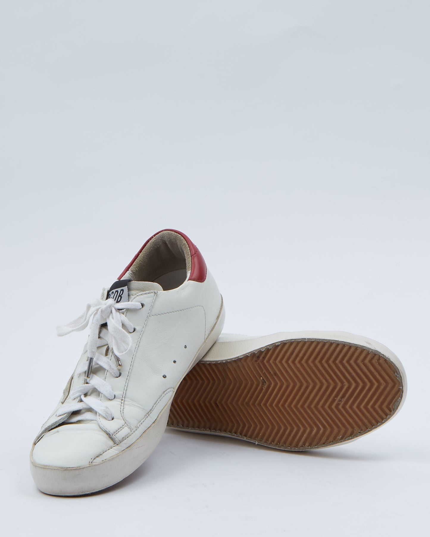 Golden Goose White/Red Leather Super-Star Sneaker - 39