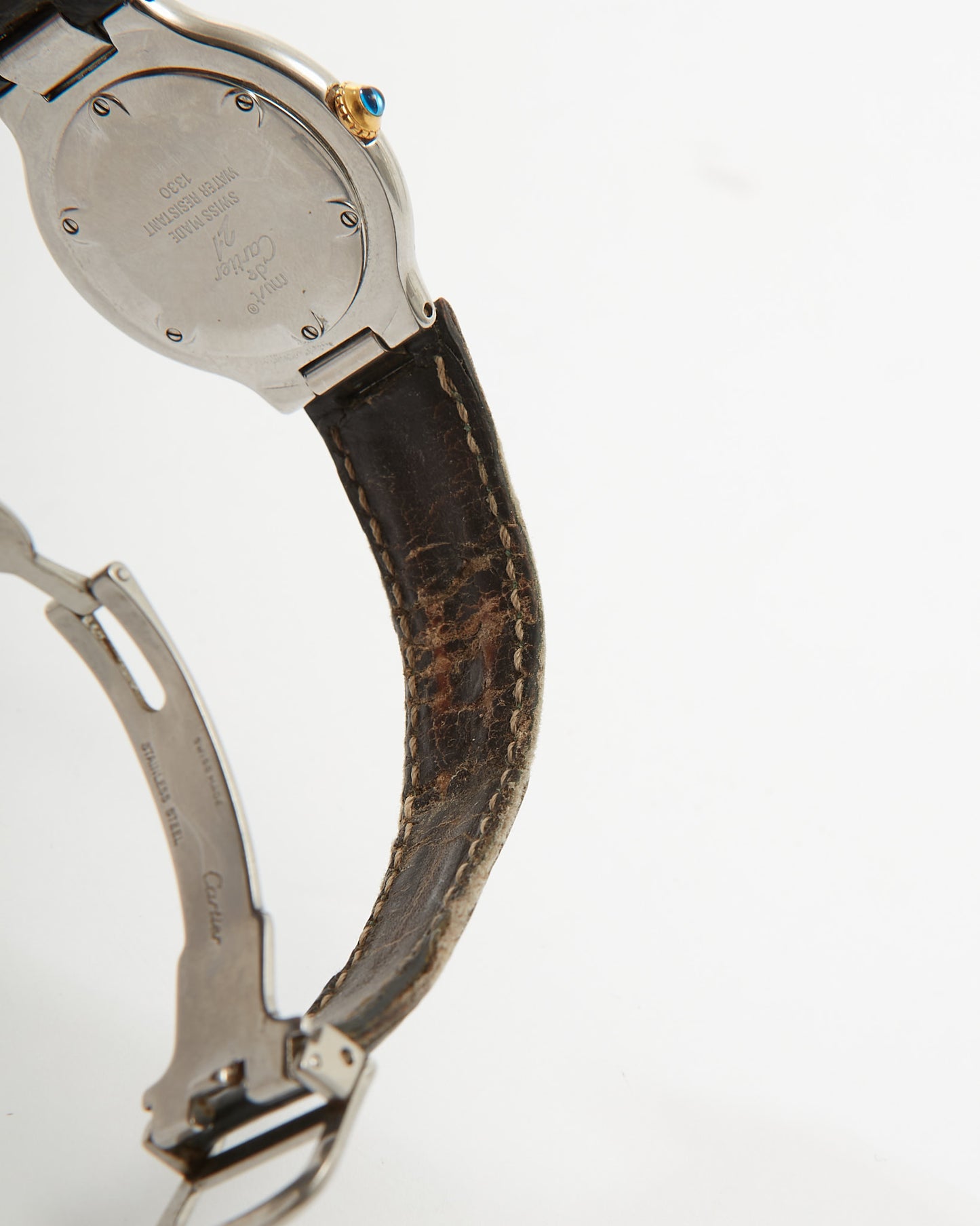 Cartier Must De Cartier 21 Stainless Steel & Leather Band Watch